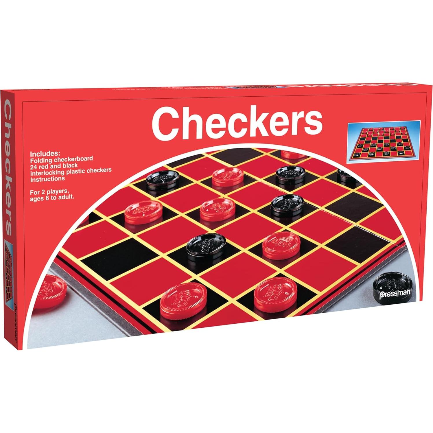 Juego de Damas Clásico Pressman con Tablero Plegable 2 Jugadores