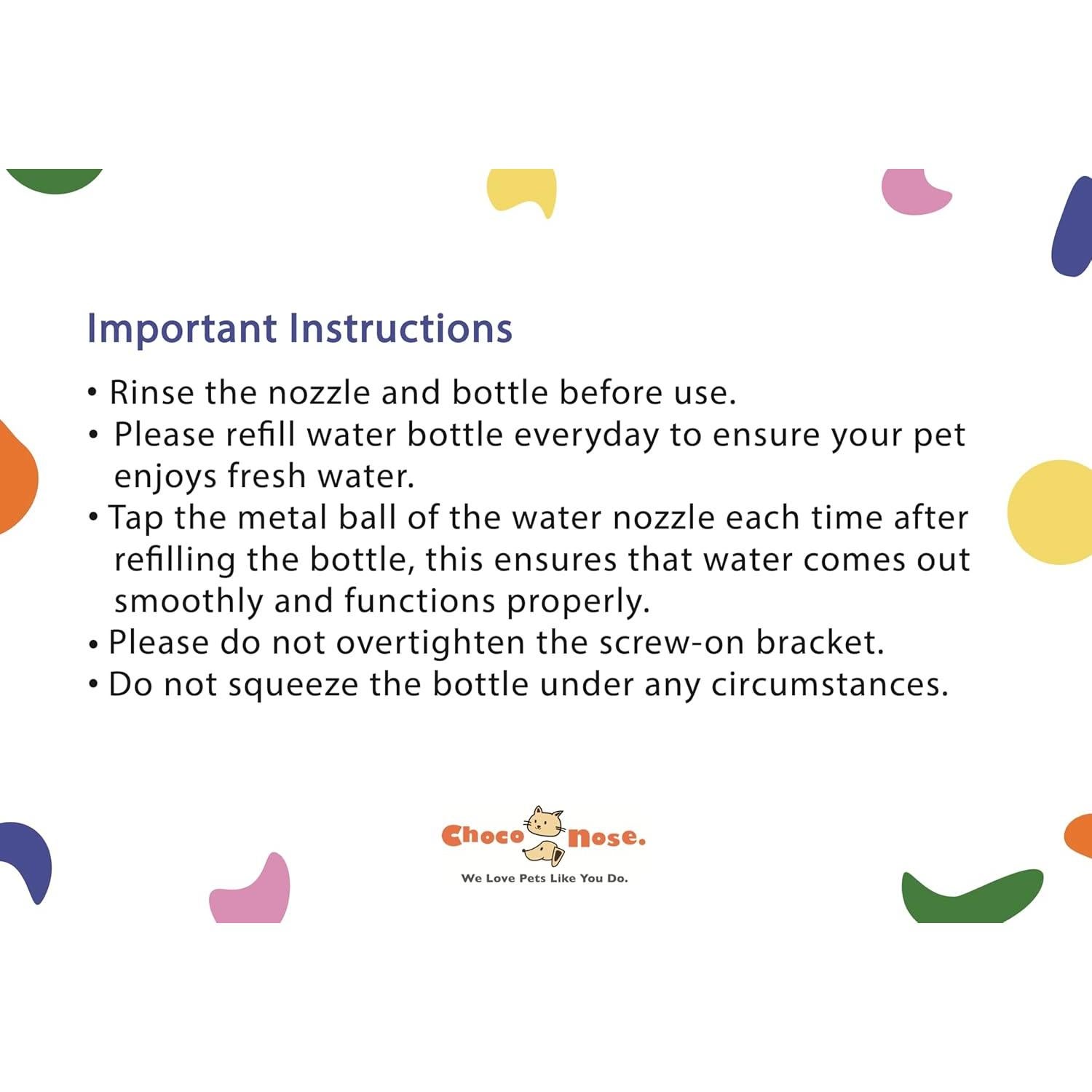 Botella de Agua Choco Nose 0.29L Mini Sin Goteo Azul