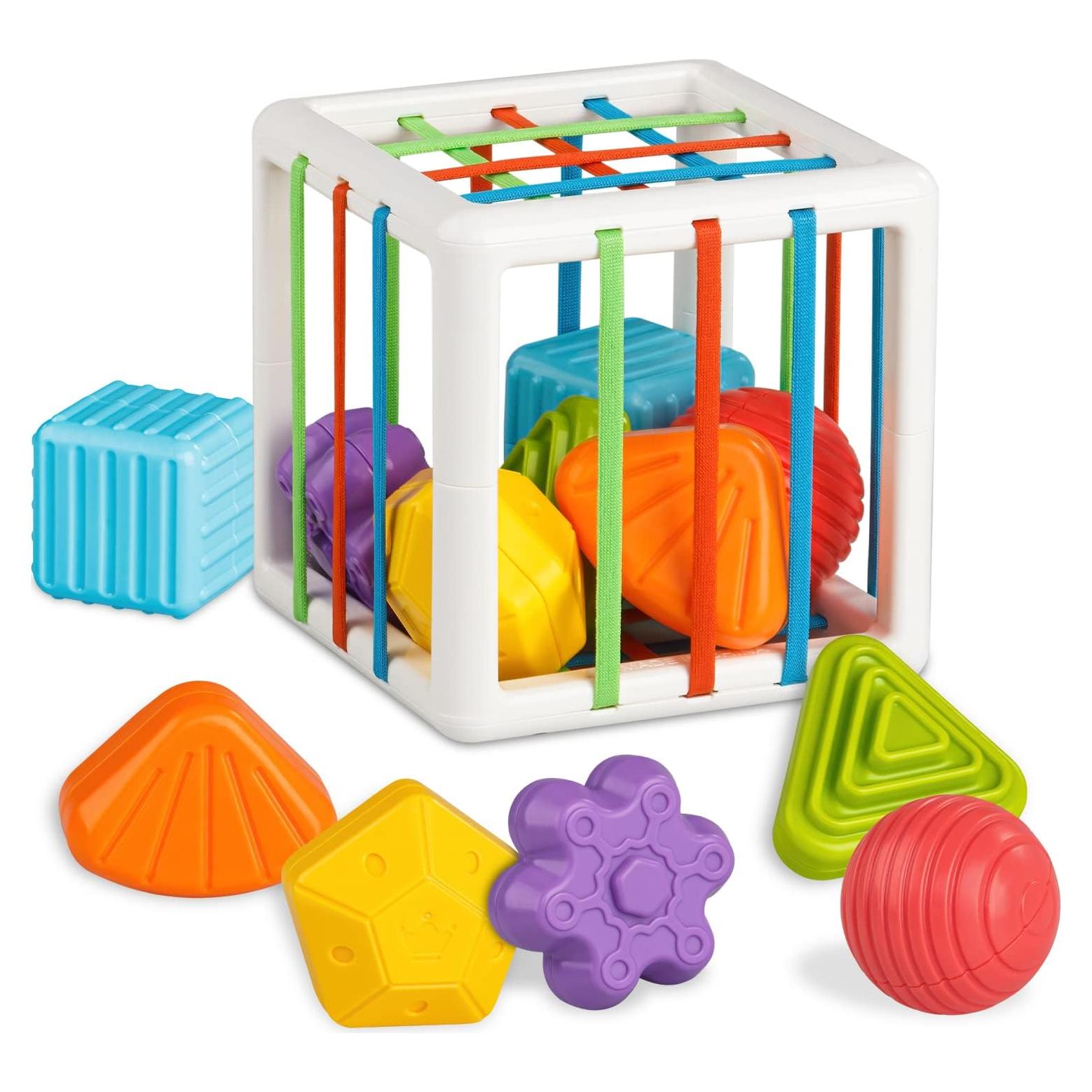Juguetes Montessori Aprilwolf Cubo y 6 Bloques Sensoriales