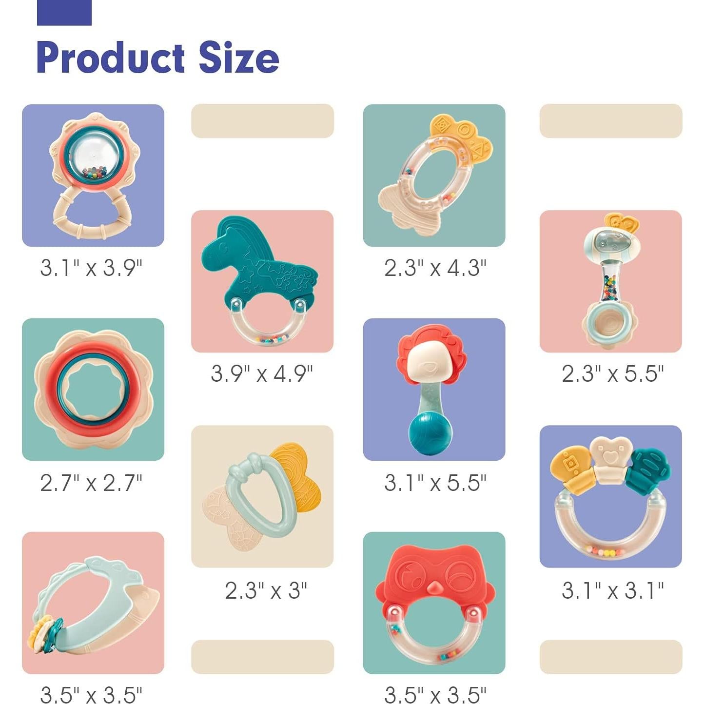 Juguetes para Bebés Hahaland 10 Piezas Sonajeros Mordedores