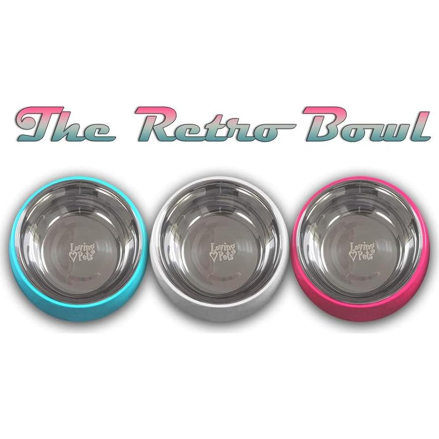 Cuenco Retro para Perros Loving Pets Pequeño Antideslizante Rosa