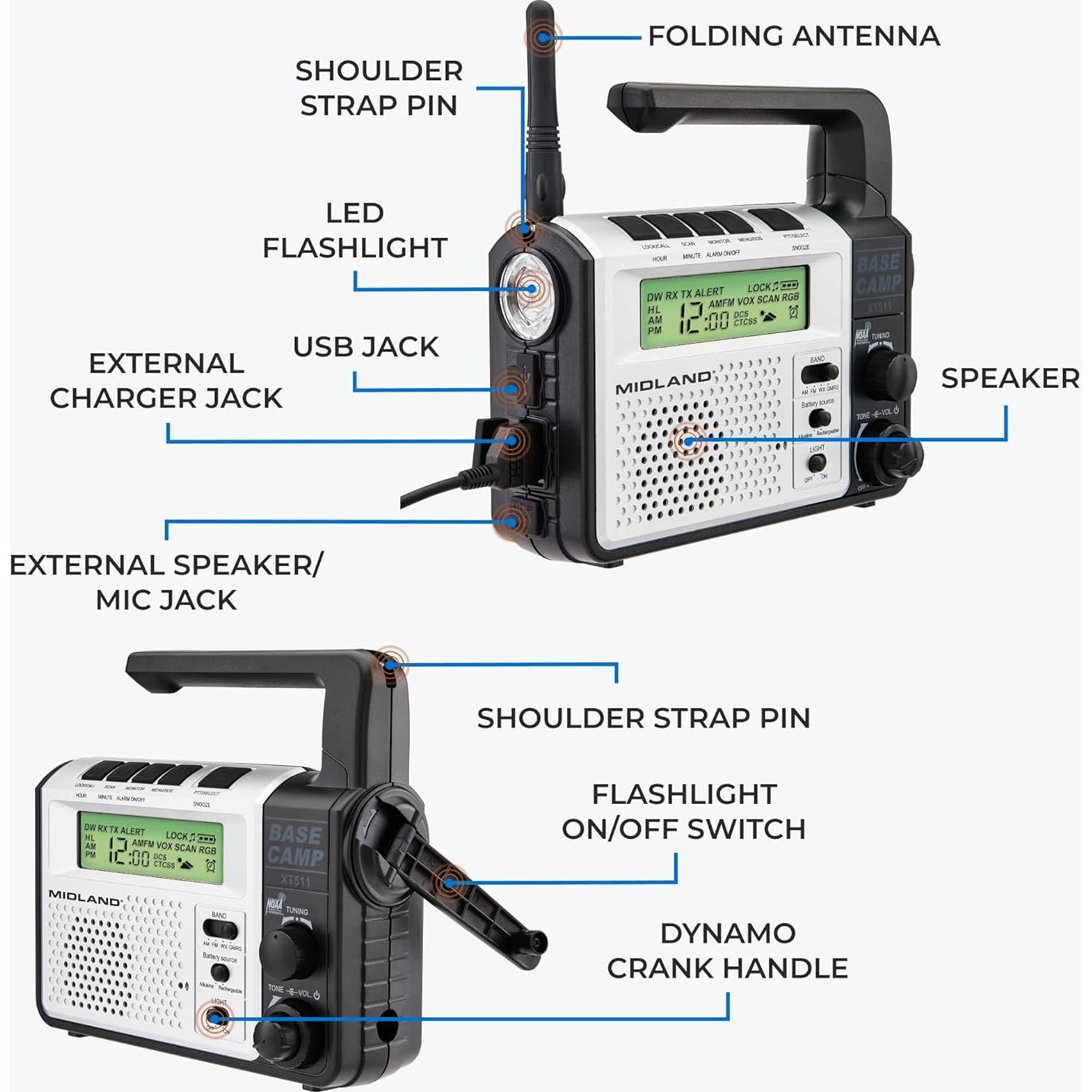 Midland XT511 Radio de Emergencia Bidireccional 22 Canales