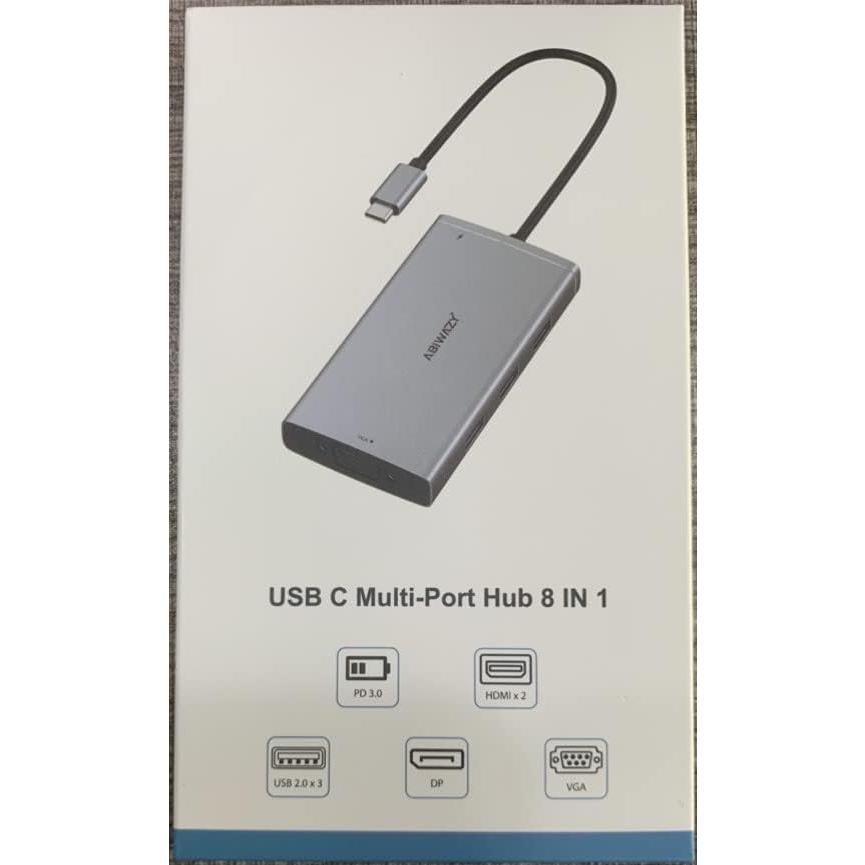 Estación de Acoplamiento USB C ABIWAZY 8 en 1 para Laptop 4K