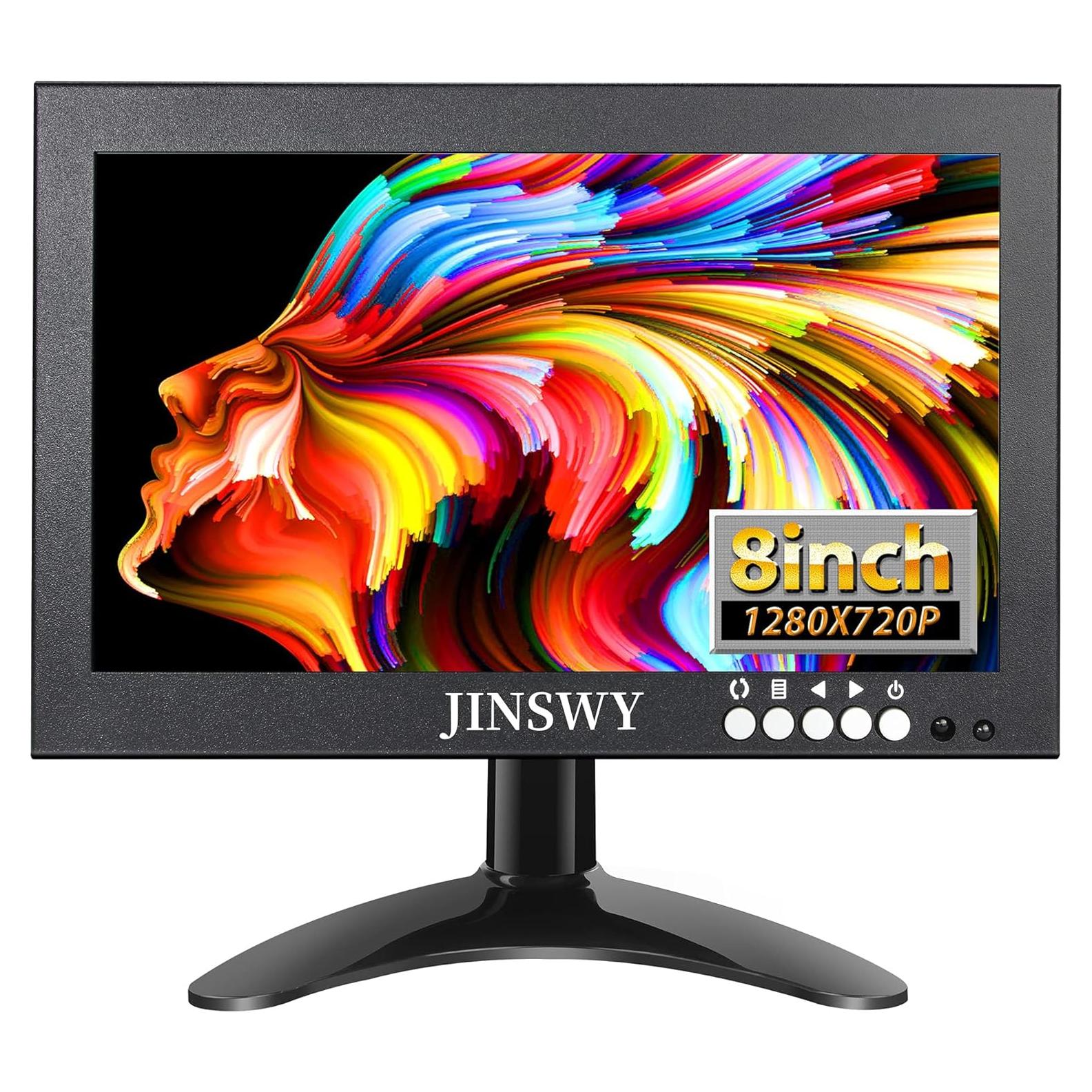 Monitor de Seguridad JINSWY 8" IPS 1280x720 HDMI VGA