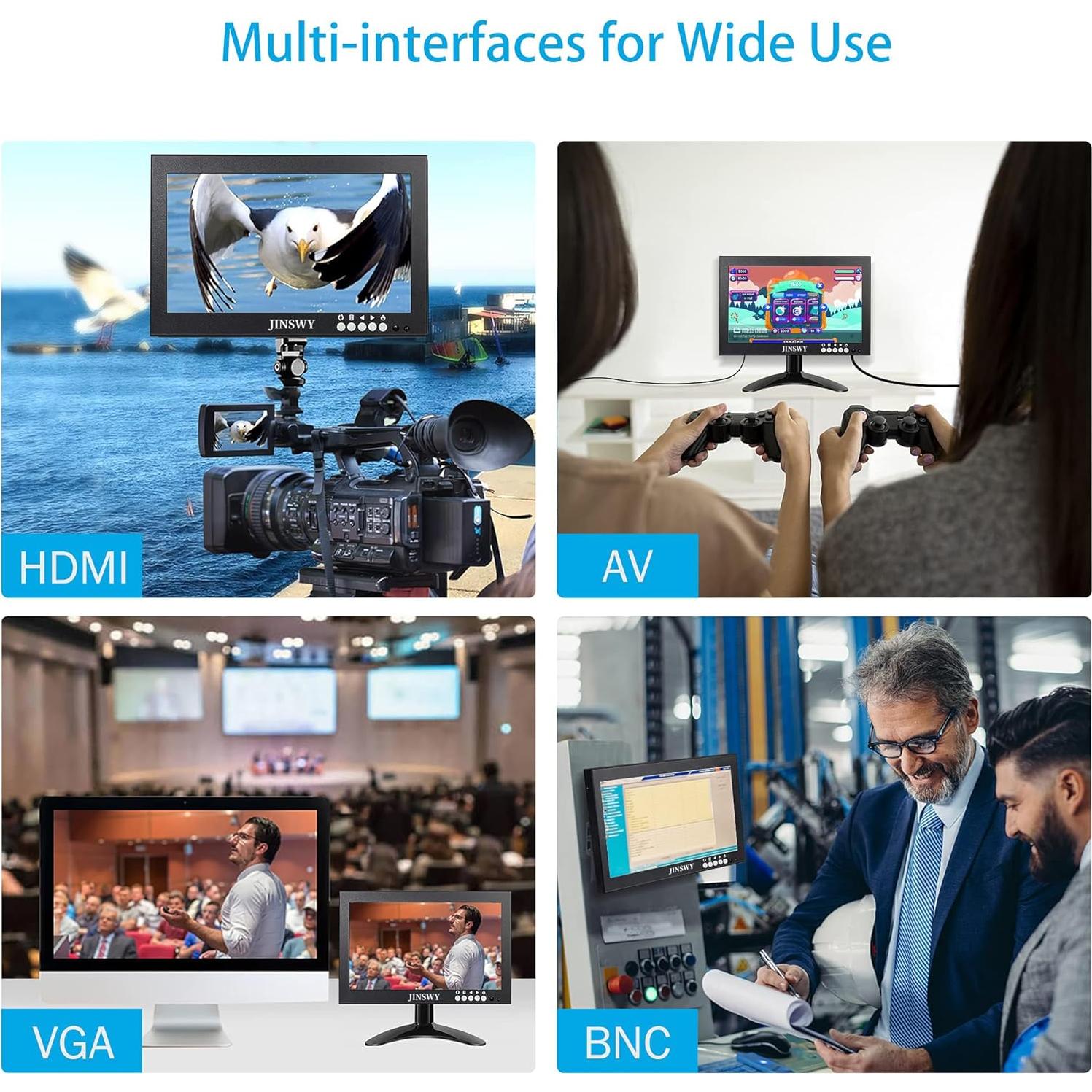 Monitor de Seguridad JINSWY 8" IPS 1280x720 HDMI VGA