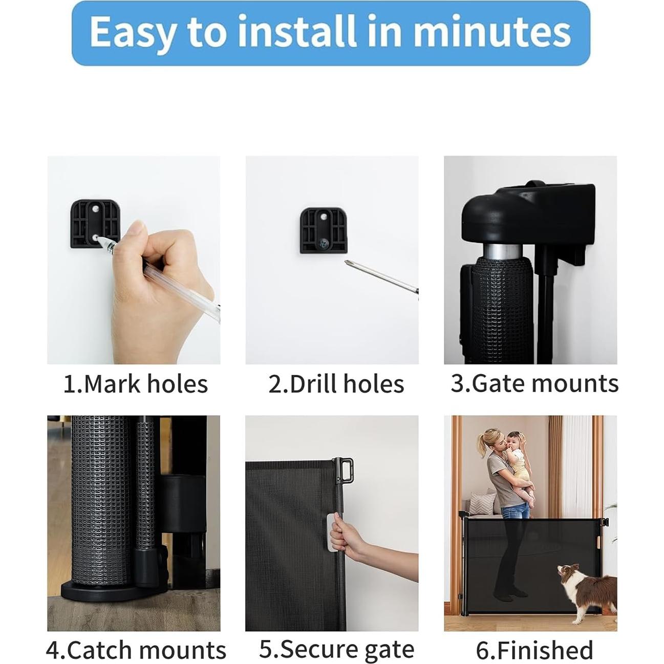 Puerta Retráctil de Malla Veraste 83.82 cm x 139.7 cm Negra