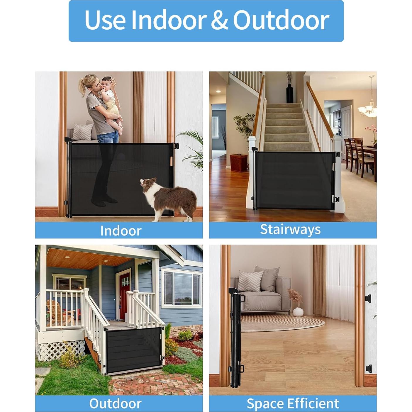 Puerta Retráctil de Malla Veraste 83.82 cm x 139.7 cm Negra