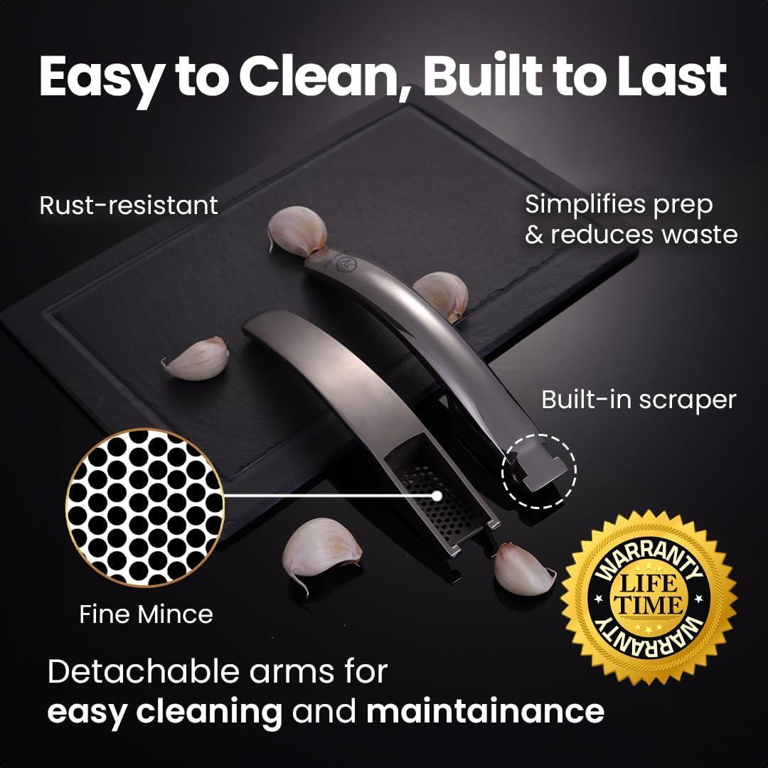Prensa de Ajo Gourmet Easy Acero Inoxidable Picado Fino