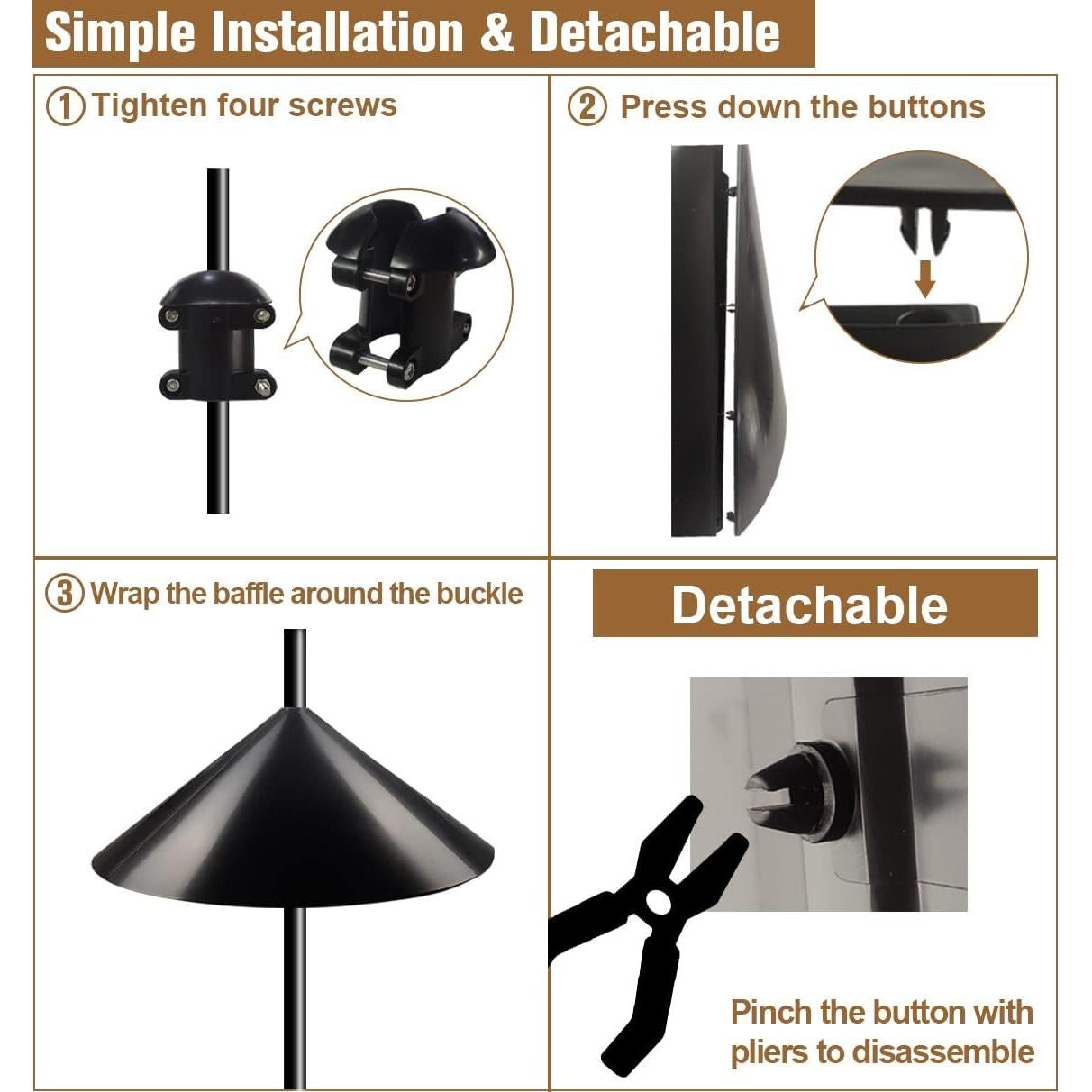 Baffle para Ardillas Garbuildman 48 cm Montaje en Poste