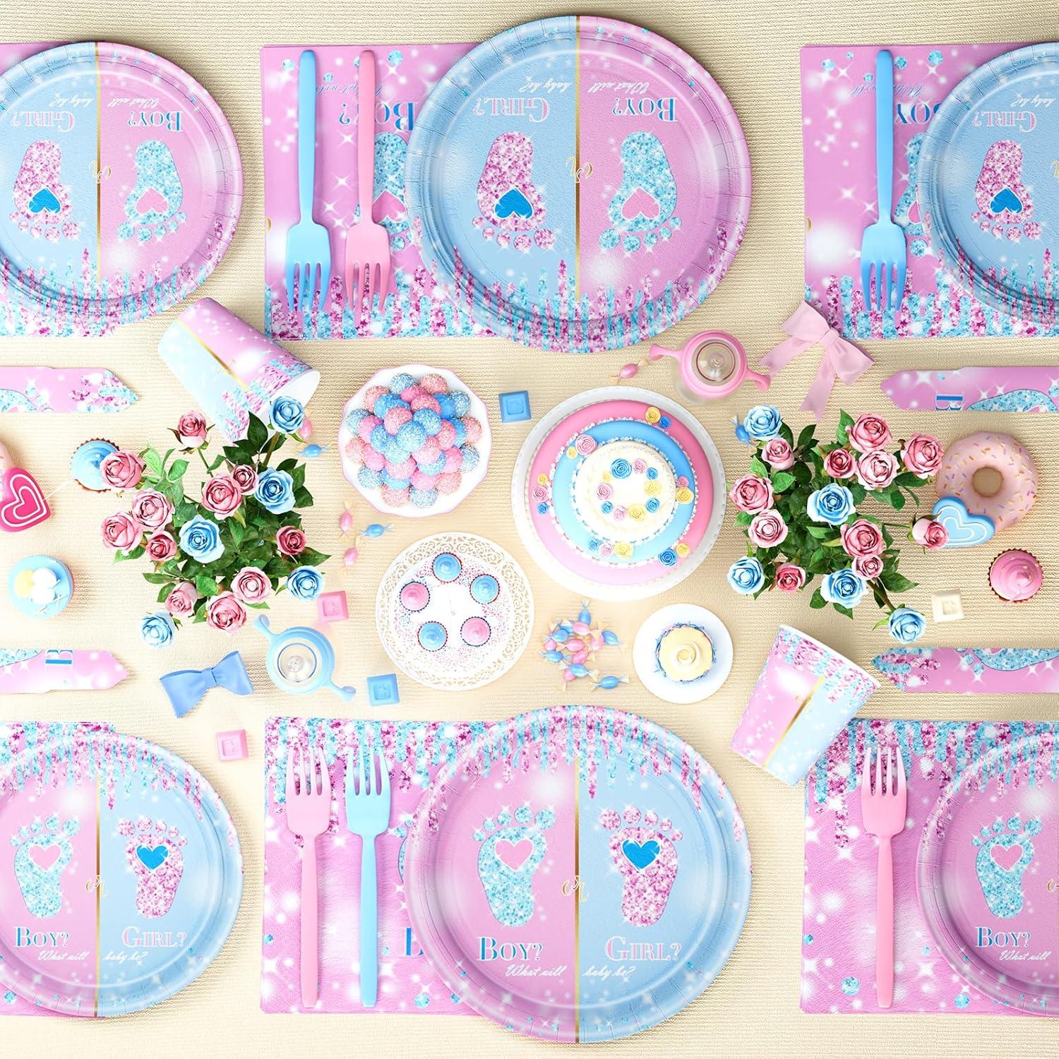 Kit de Decoración para Revelación de Género Homond 24 Personas