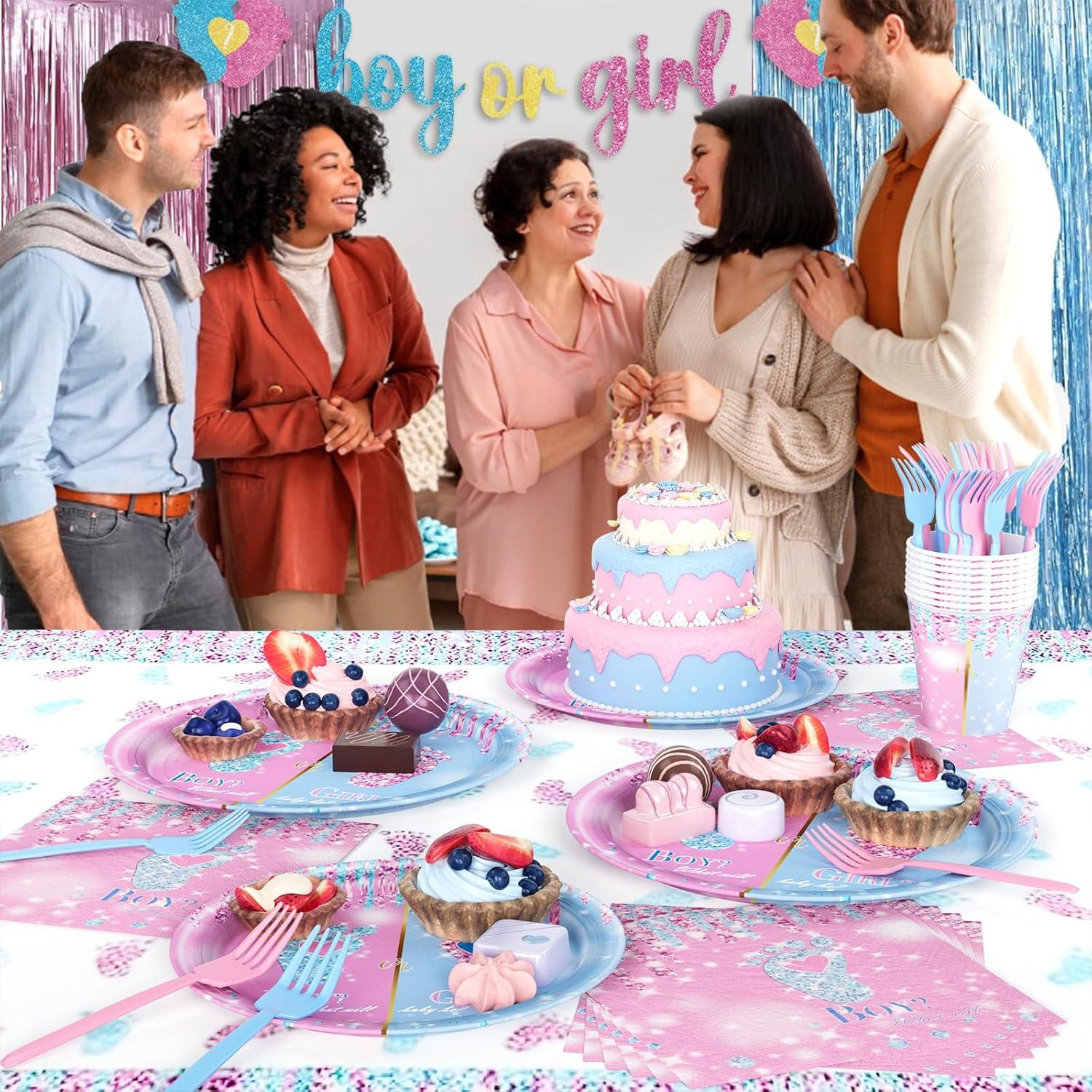 Kit de Decoración para Revelación de Género Homond 24 Personas