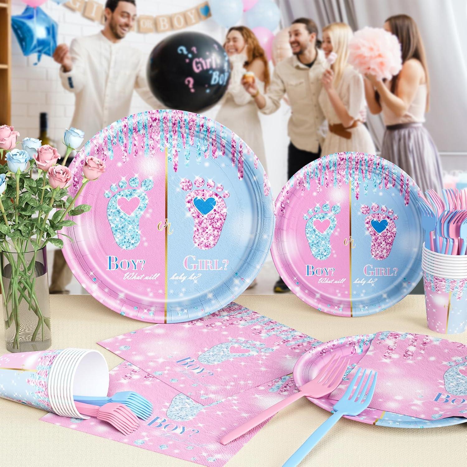 Kit de Decoración para Revelación de Género Homond 24 Personas