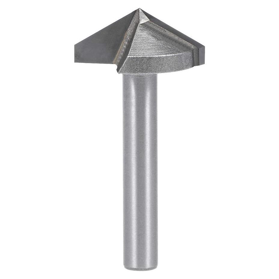 Cuchilla Router V-Groove uxcell 22mm 120 Grados Acero Titanio