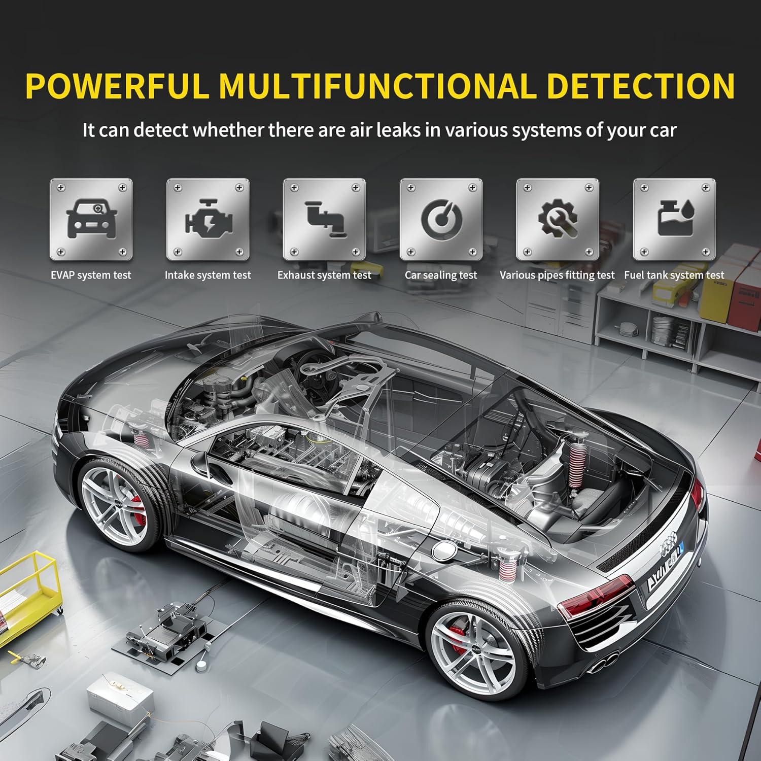 Detector de Fugas de Humo Kuntech 12V Automotriz 3.08kg