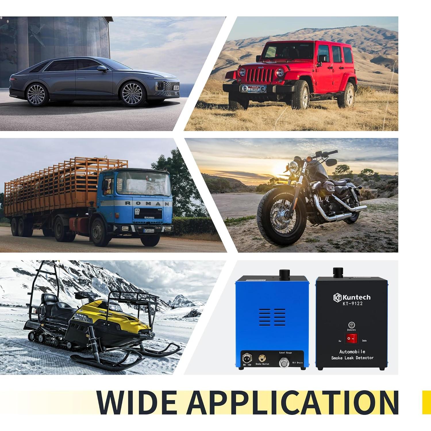 Detector de Fugas de Humo Kuntech 12V Automotriz 3.08kg