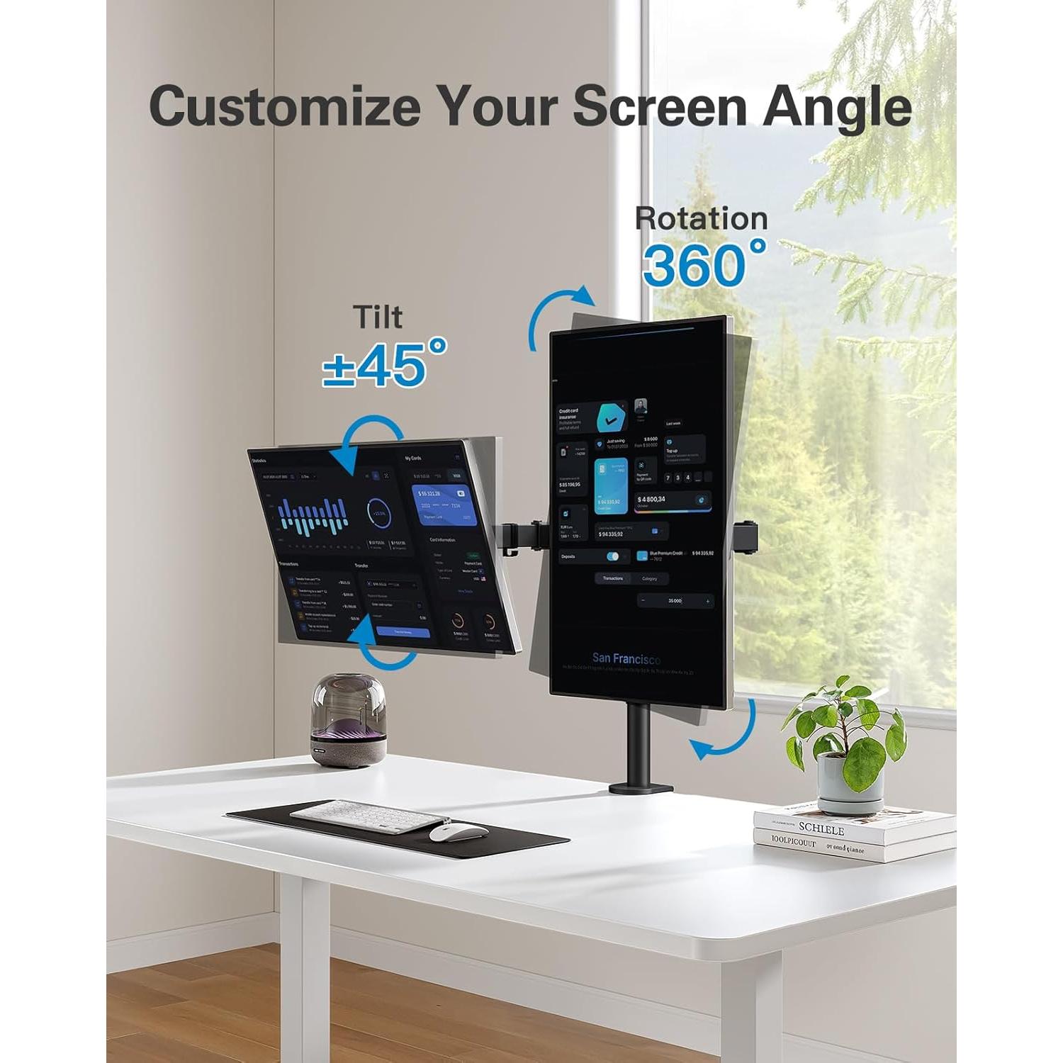 Soporte Doble Monitor HUANUO Brazo Ajustable 13-32"