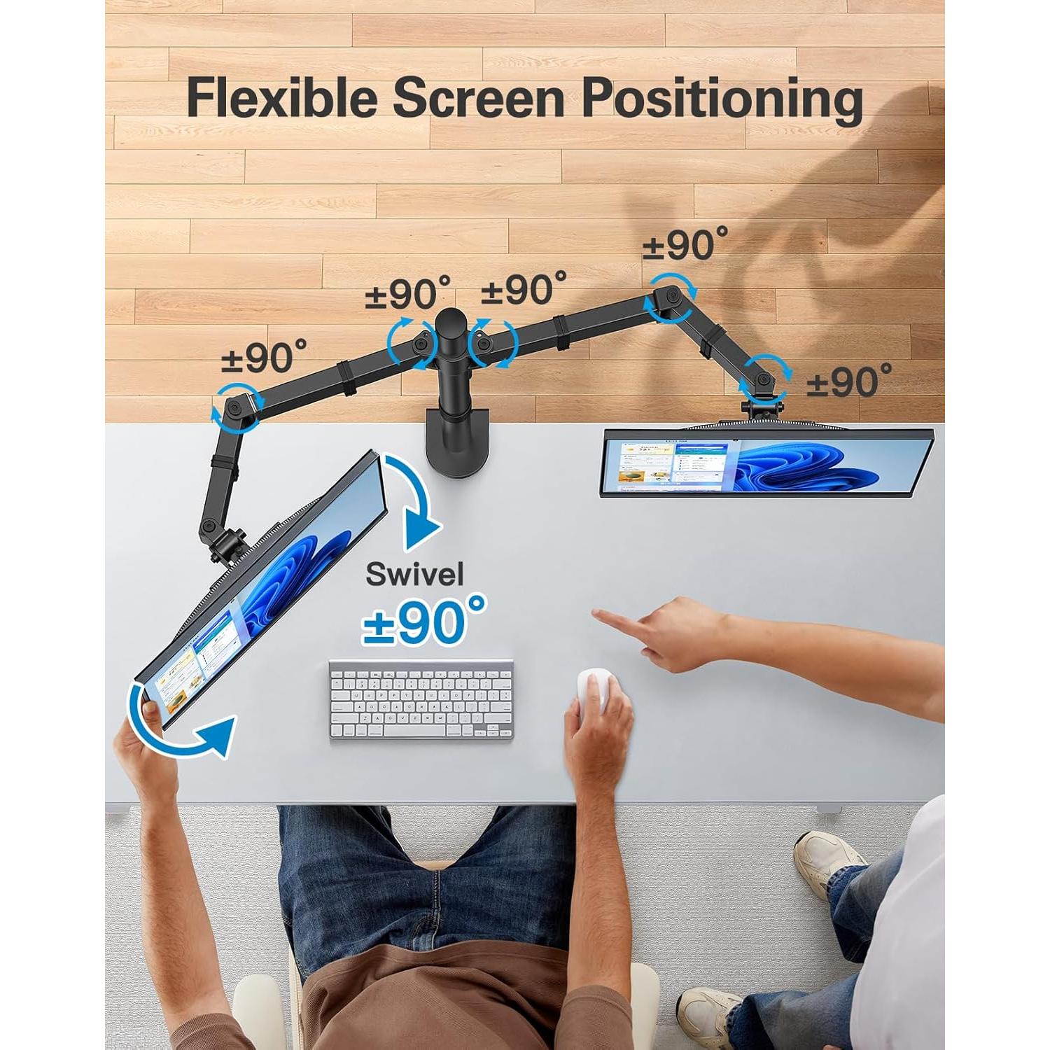 Soporte Doble Monitor HUANUO Brazo Ajustable 13-32"