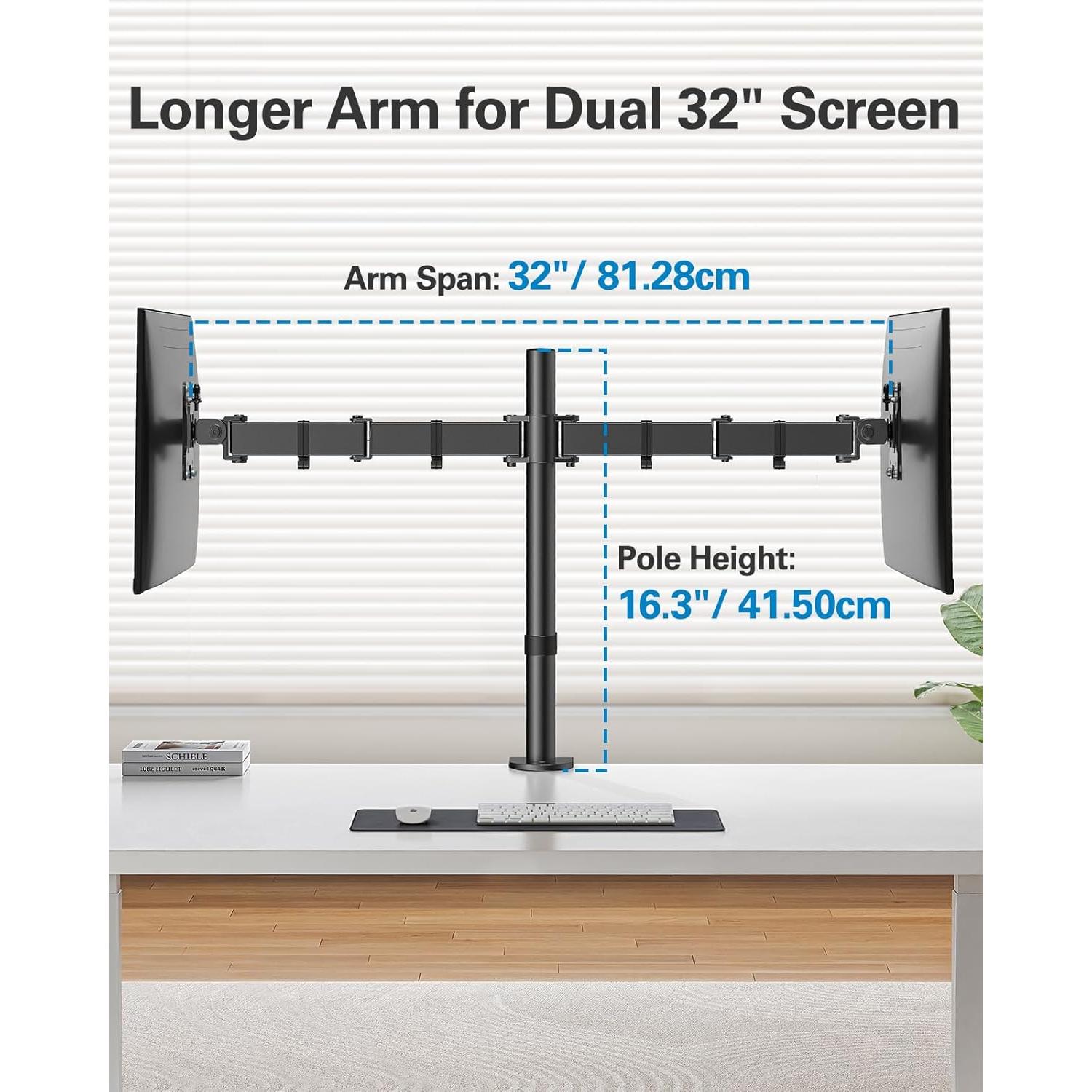 Soporte Doble Monitor HUANUO Brazo Ajustable 13-32"