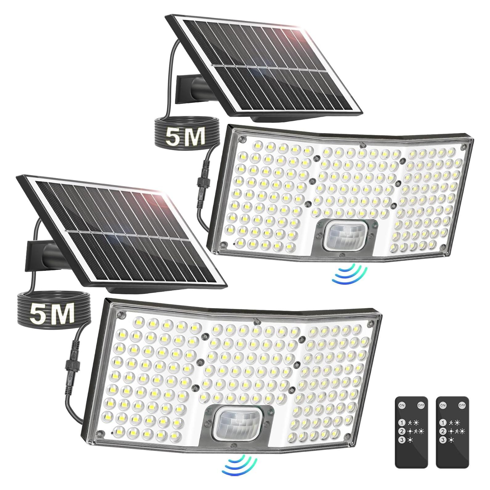 Luces Solares TOBUSA 292 LED con Sensor de Movimiento IP65