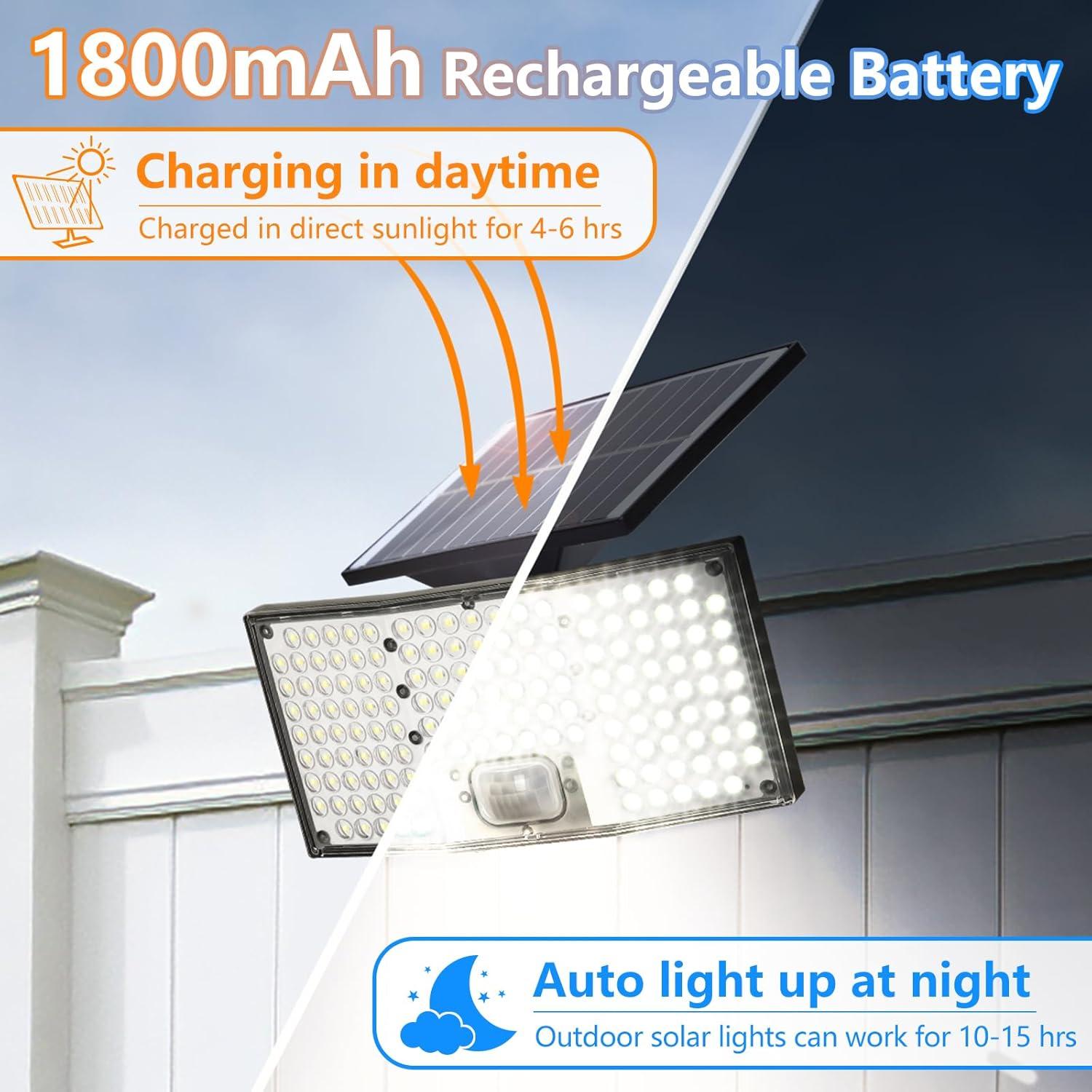 Luces Solares TOBUSA 292 LED con Sensor de Movimiento IP65