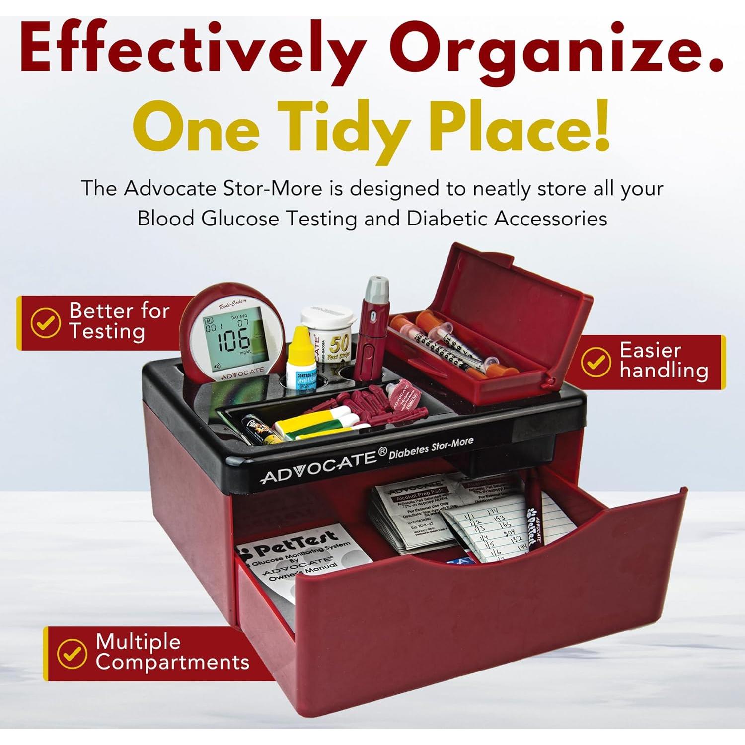 Organizador de Suministros Diabéticos Advocate 23x17x18.5cm