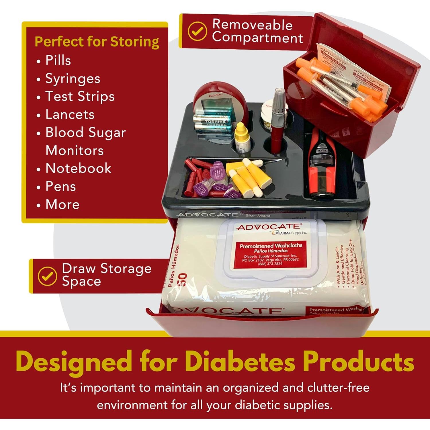 Organizador de Suministros Diabéticos Advocate 23x17x18.5cm