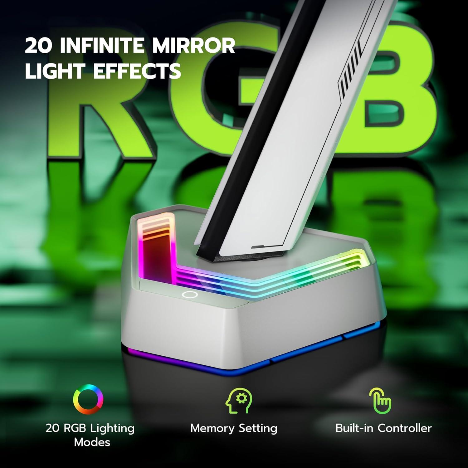 Soporte de Monitor ARES WING Blanco 17-45" Ajustable RGB