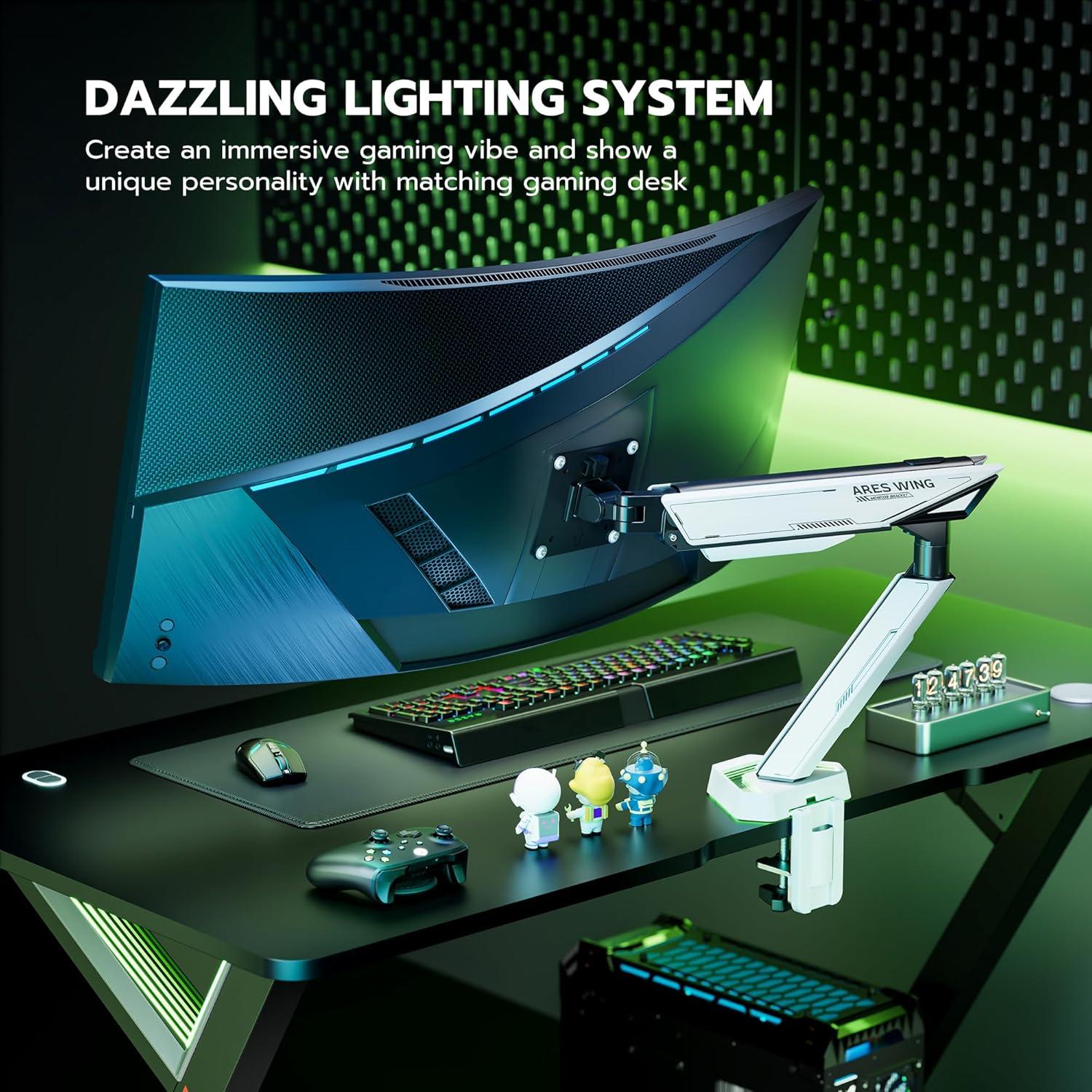 Soporte de Monitor ARES WING Blanco 17-45" Ajustable RGB