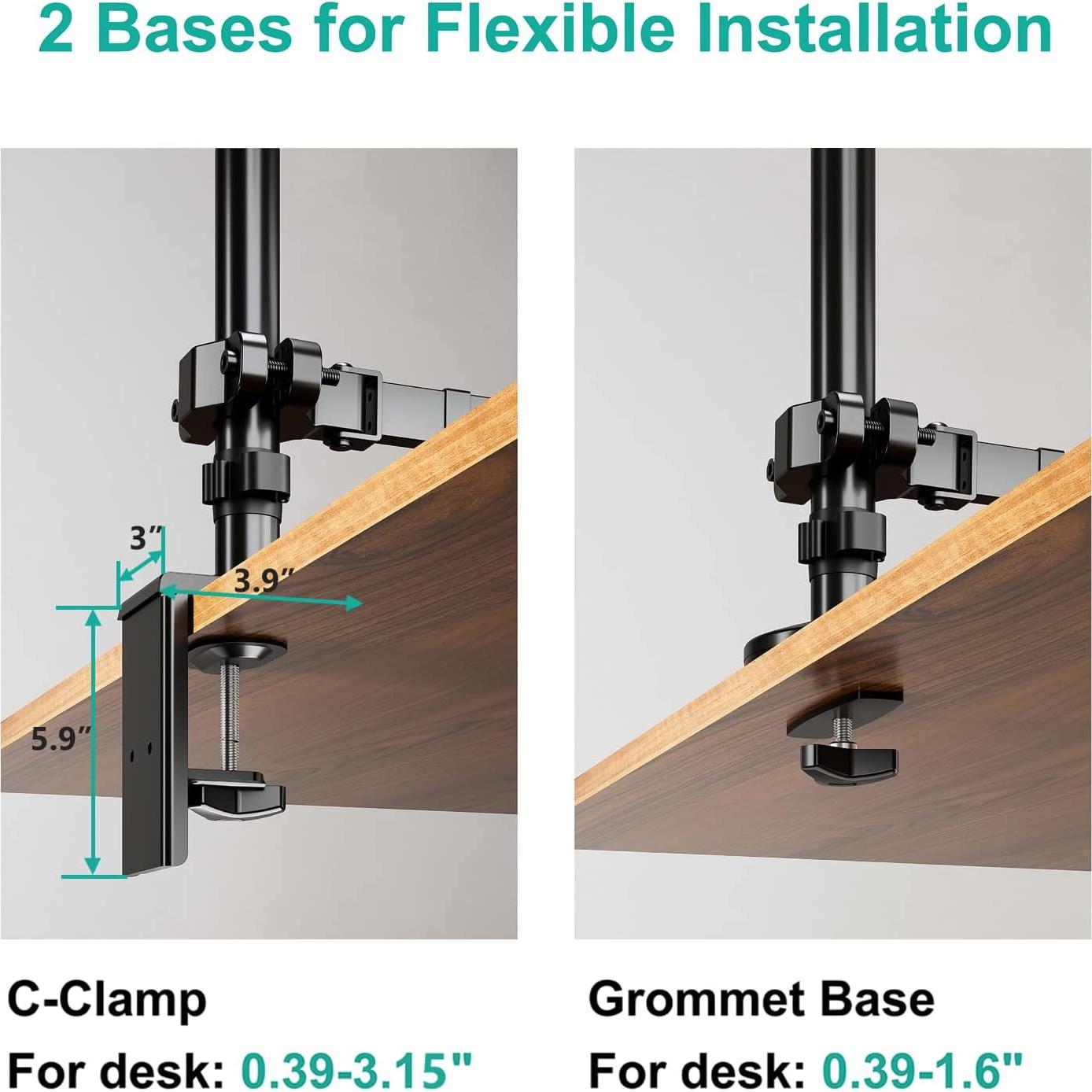 Soporte Doble para Monitor y Laptop WALI GSDM003LP Ajustable