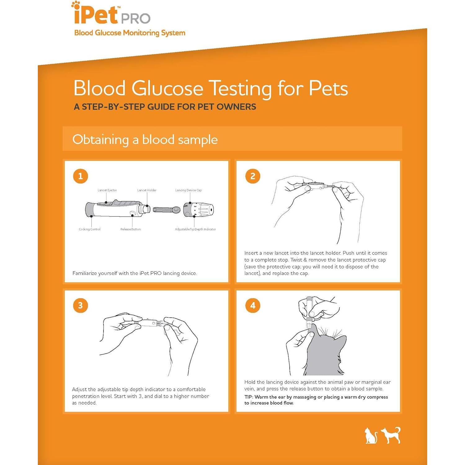 Kit de Monitoreo de Glucosa iPet PRO para Perros y Gatos