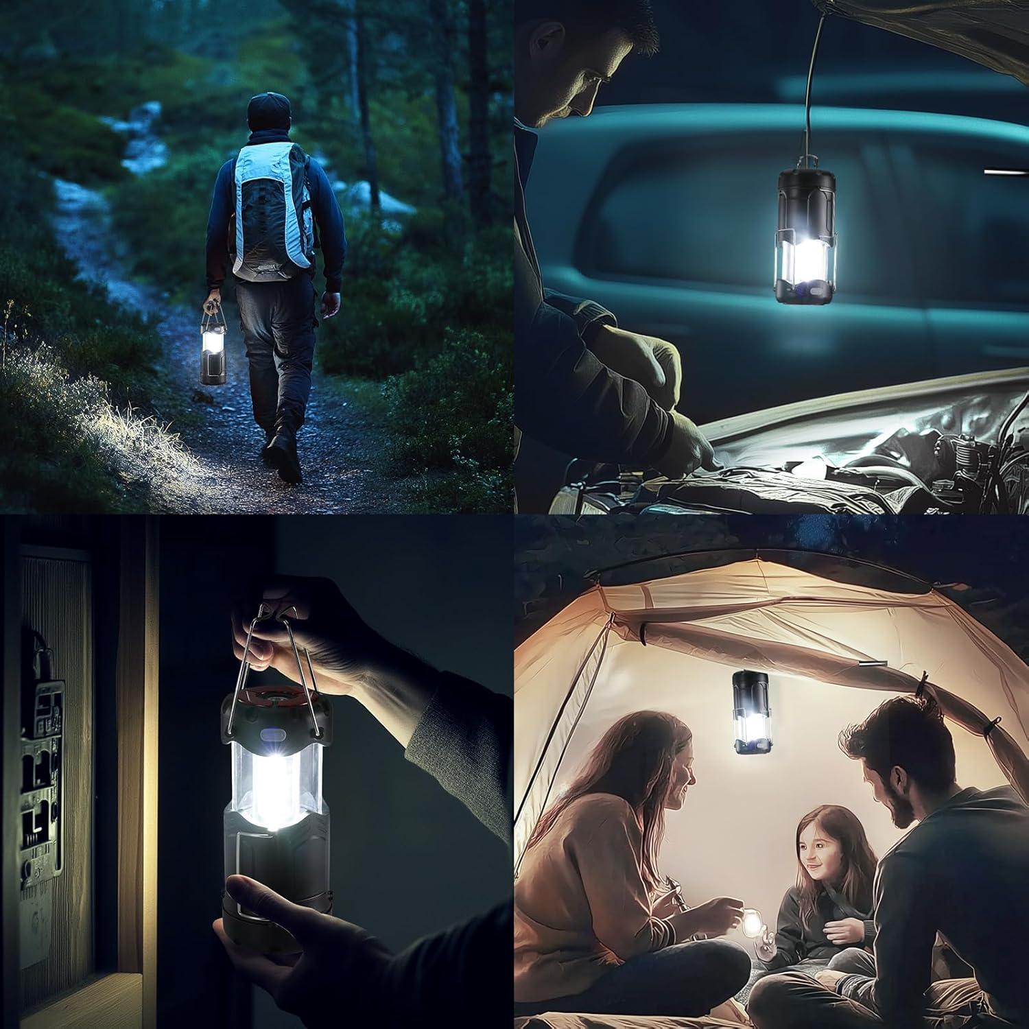 Paquete de 4 Linternas LED Plegables Consciot 300 Lúmenes