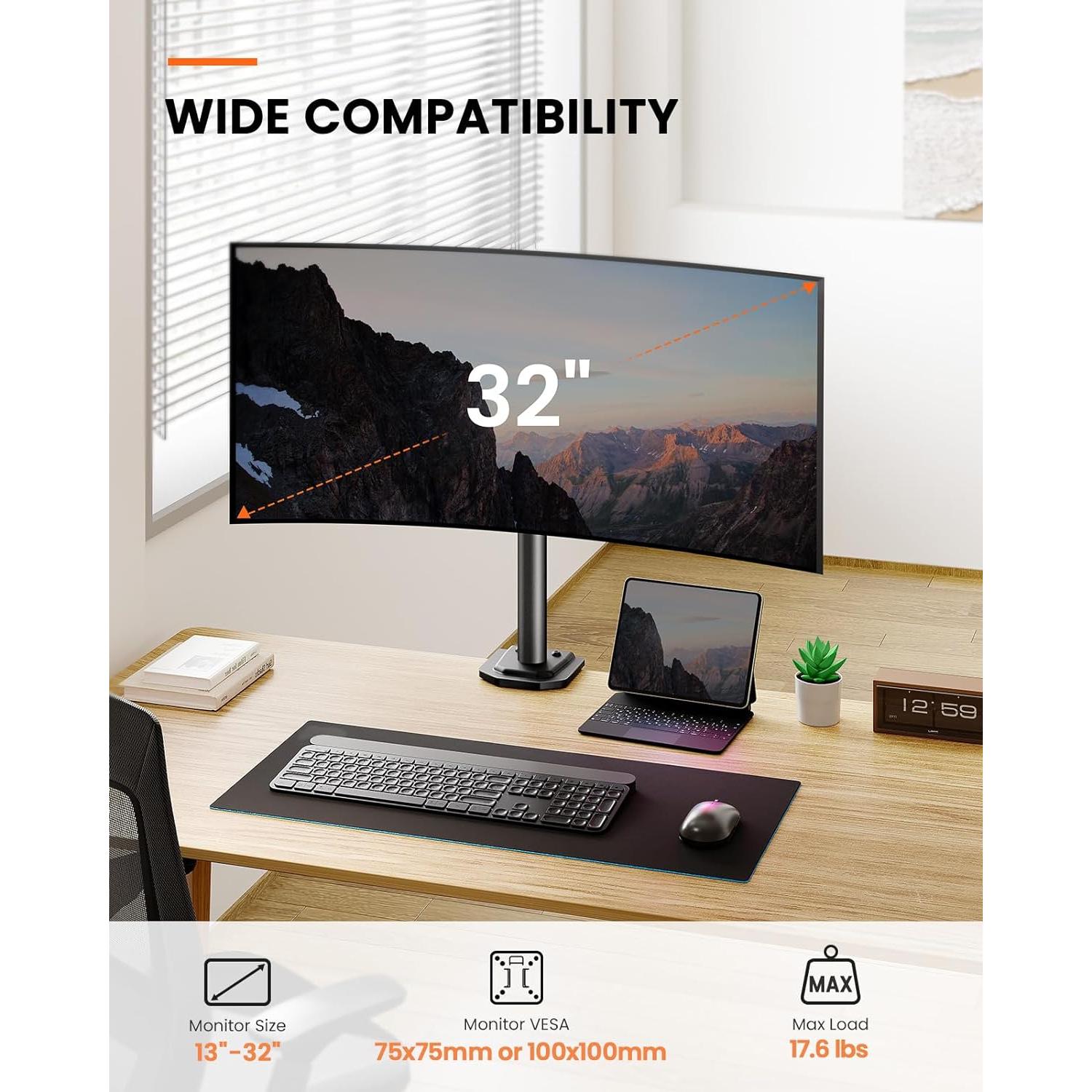 Soporte de Monitor Ergear EGCM12 Ajustable 13-32" Negro