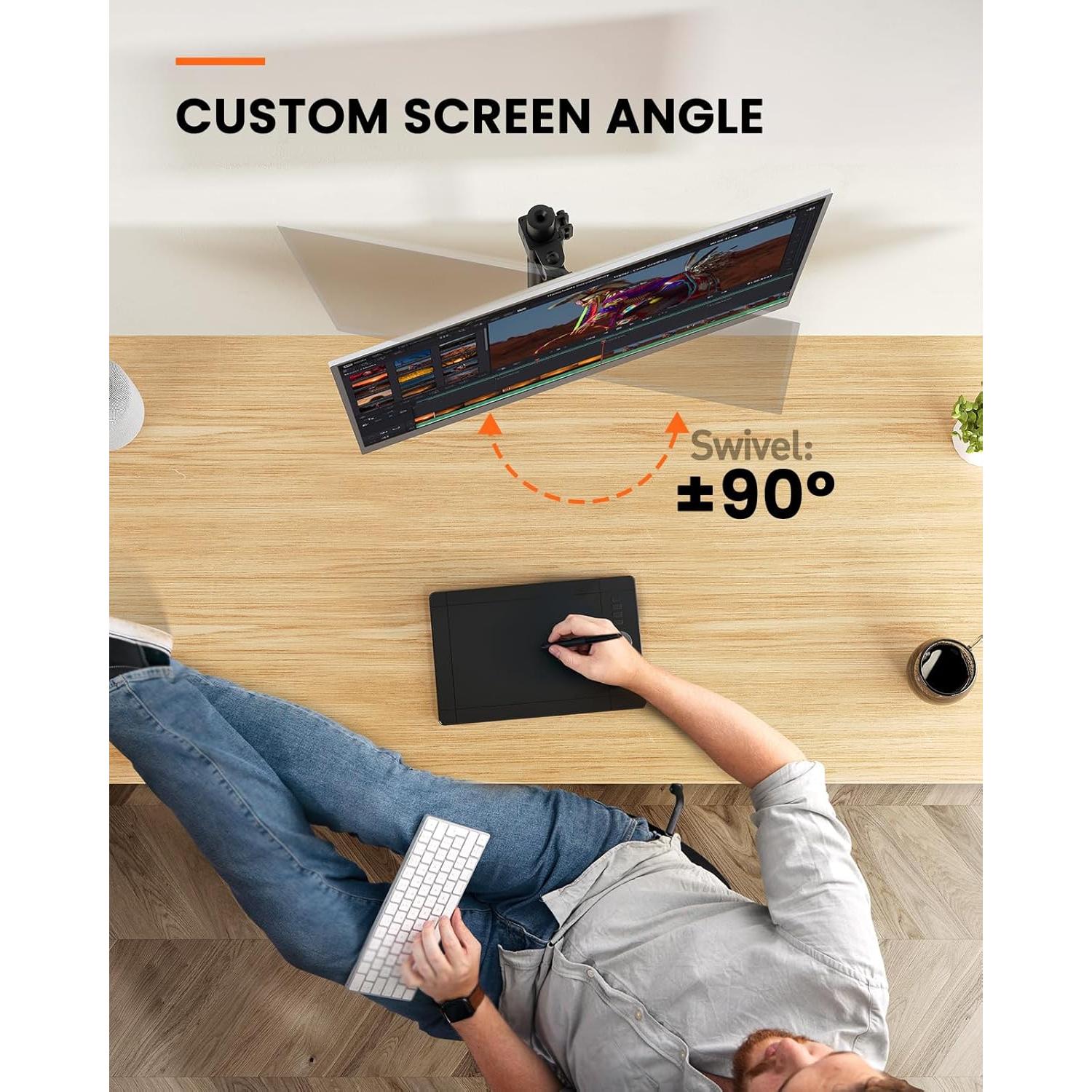 Soporte de Monitor Ergear EGCM12 Ajustable 13-32" Negro