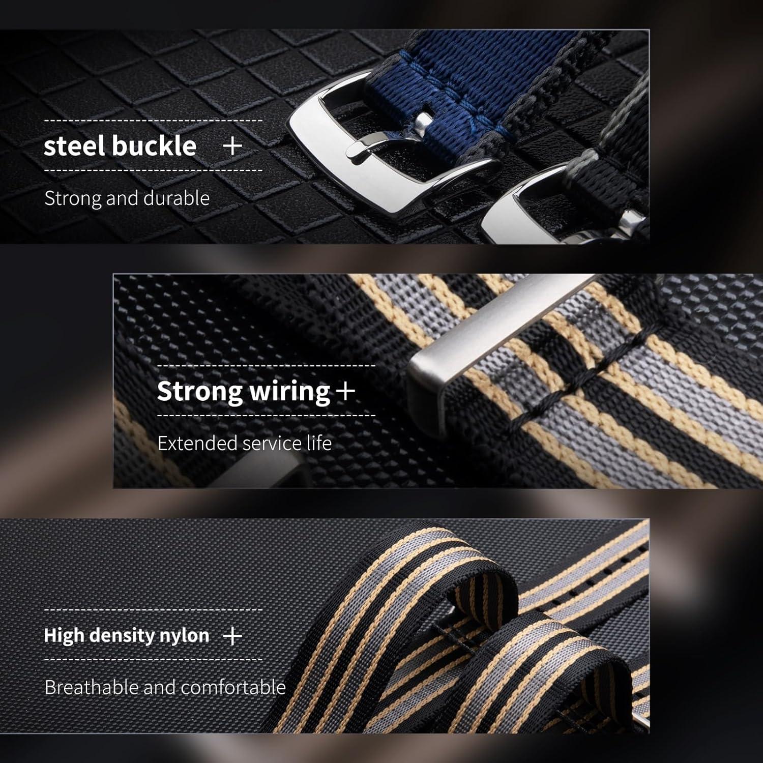 Correa de reloj de nylon 20 mm para Omega Seamaster Speedmaster