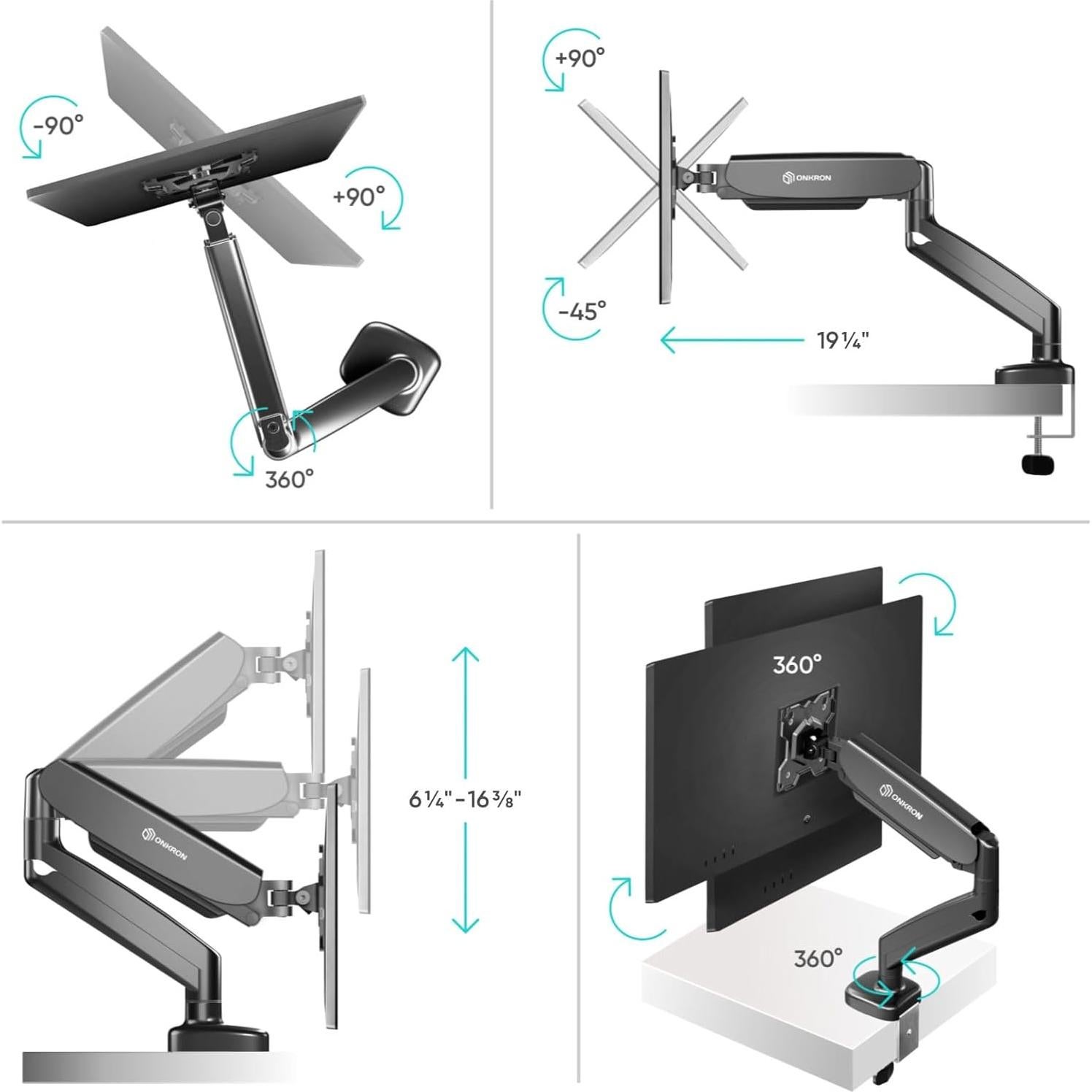 Soporte de Monitor ONKRON G50-B para Pantallas 13-32" Negro