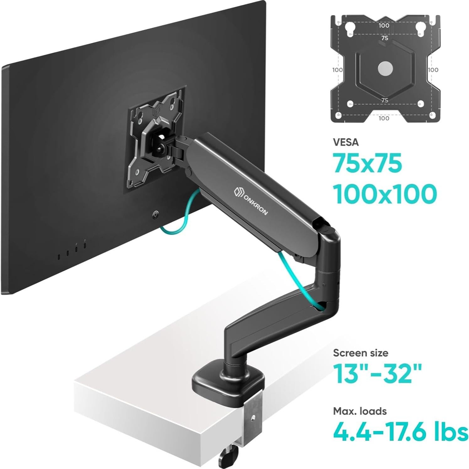 Soporte de Monitor ONKRON G50-B para Pantallas 13-32" Negro