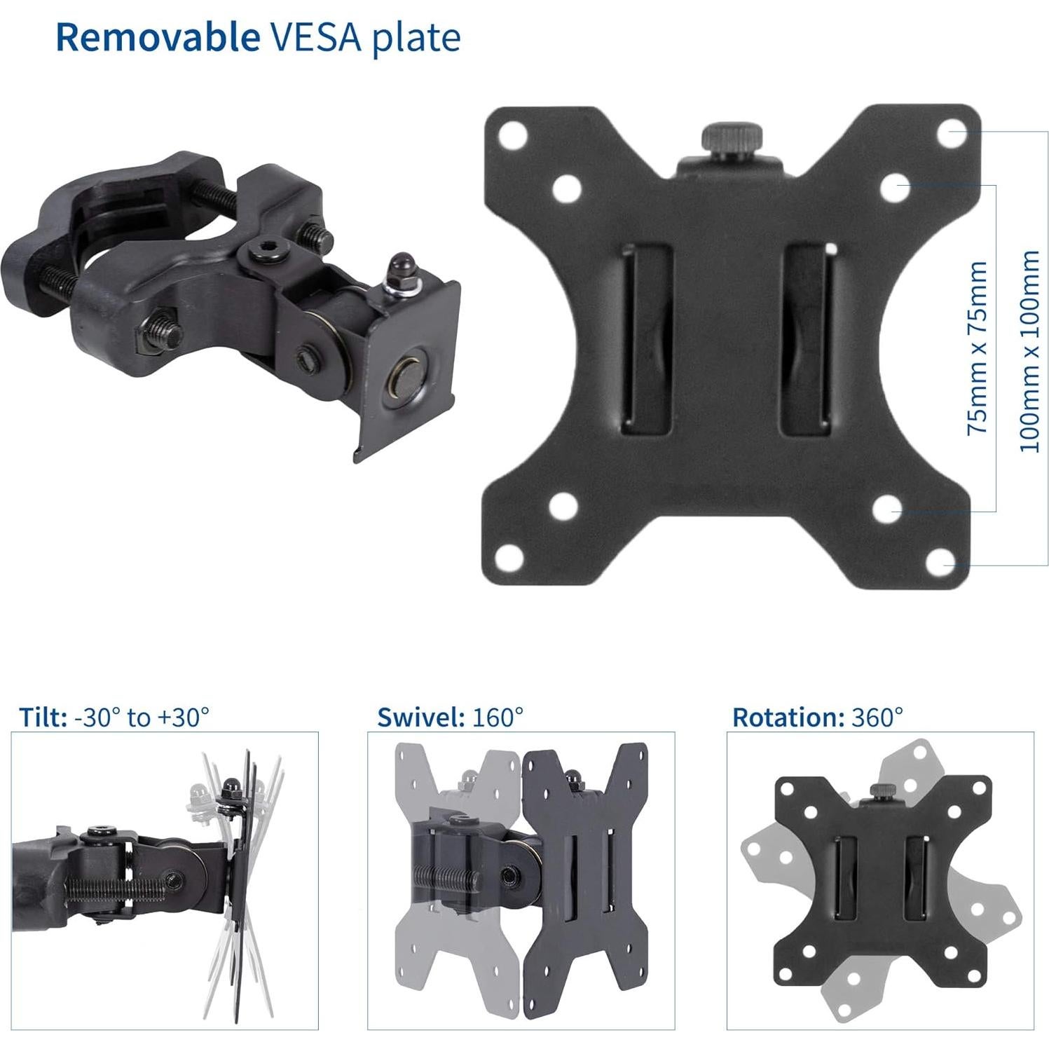 Soporte VIVO para Montaje en Poste de Acero 30" Negro