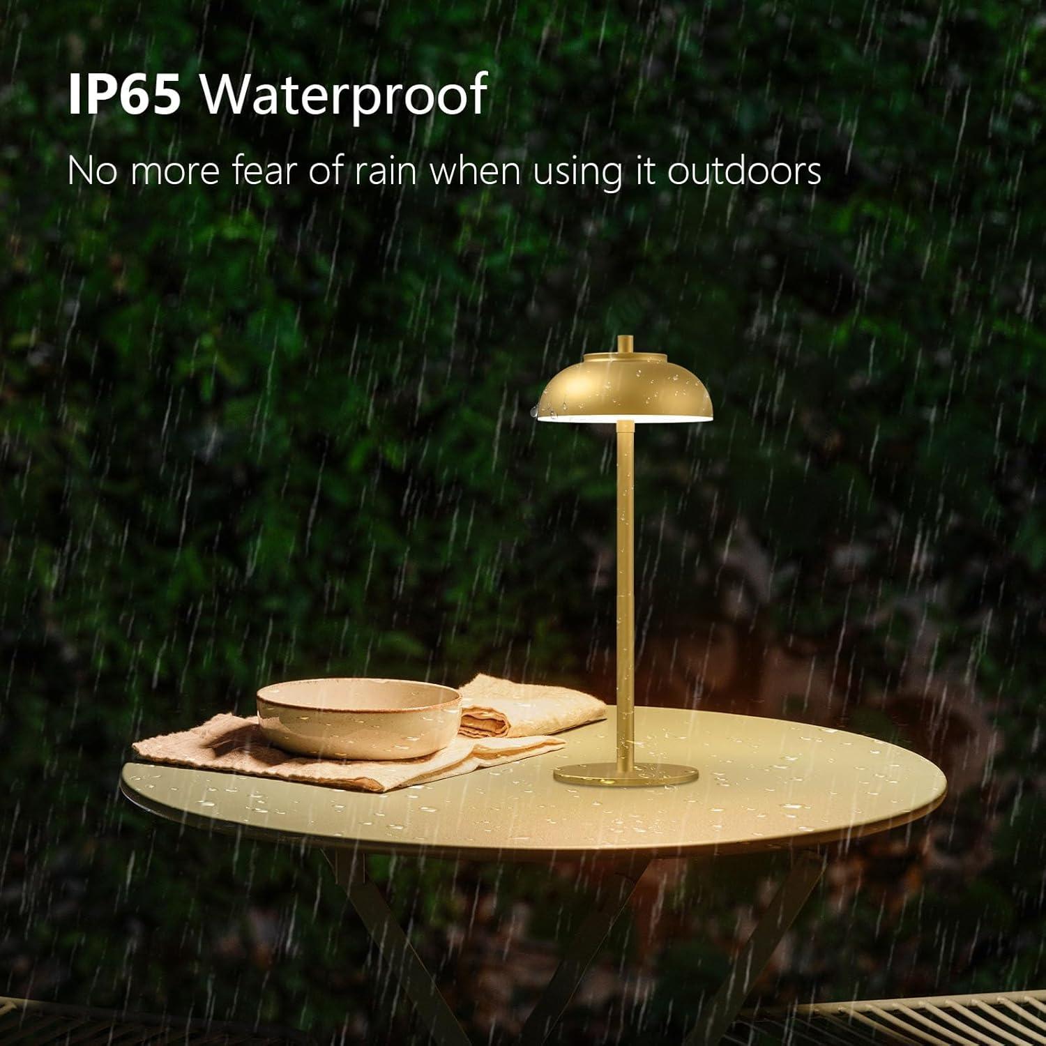 Lámpara de Mesa LED Inalámbrica FenFud 2 Paquetes Oro