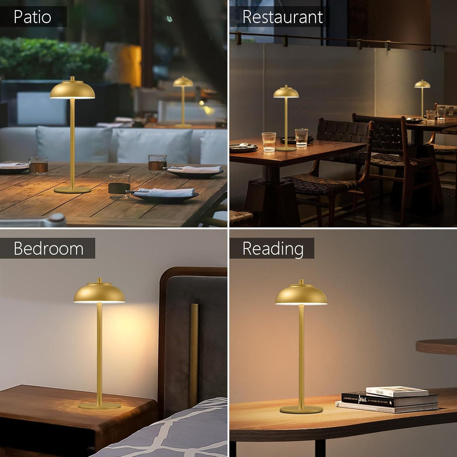 Lámpara de Mesa LED Inalámbrica FenFud 2 Paquetes Oro