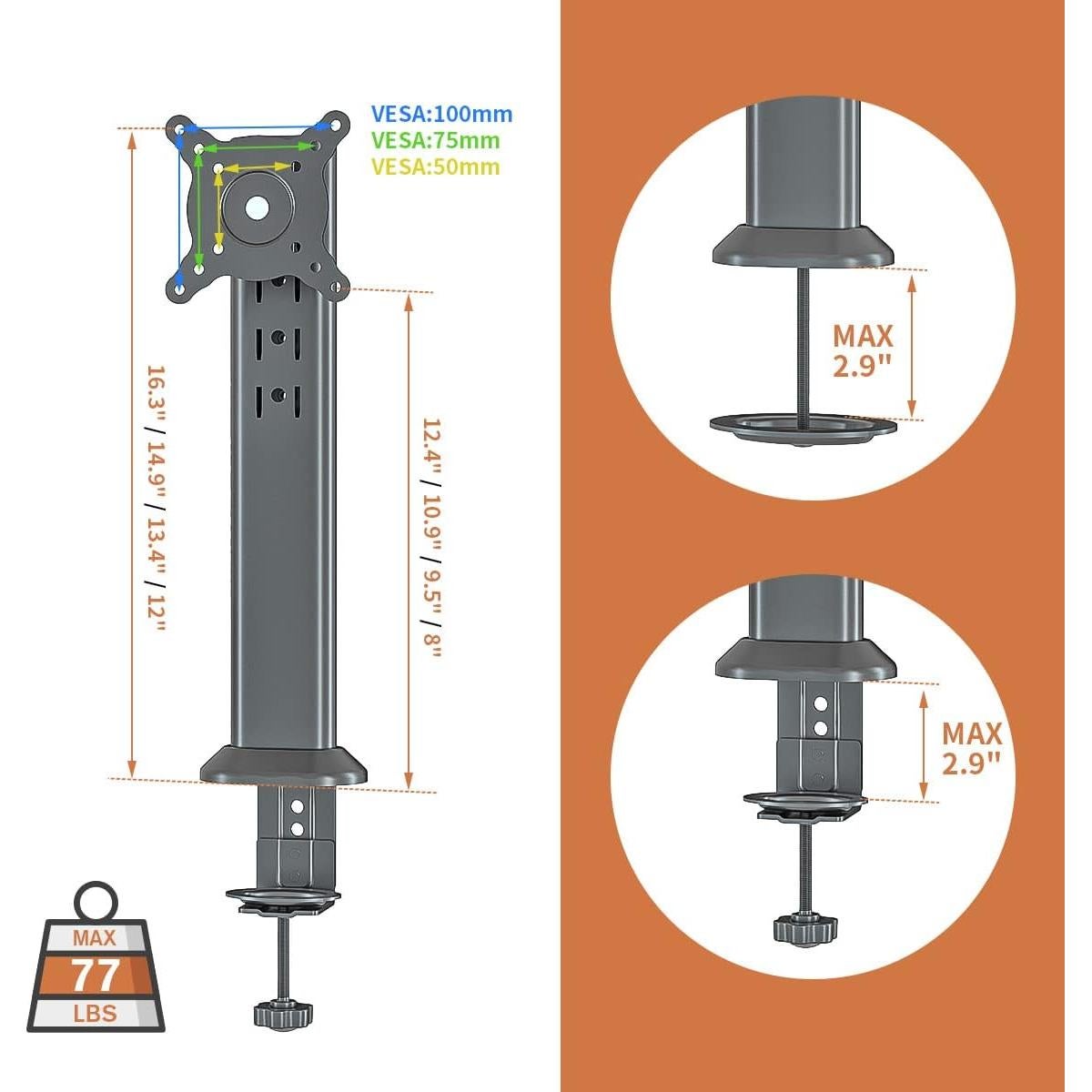 Soporte de Brazo para Monitor HEMUDU HD04B-001 13-32" Ajustable