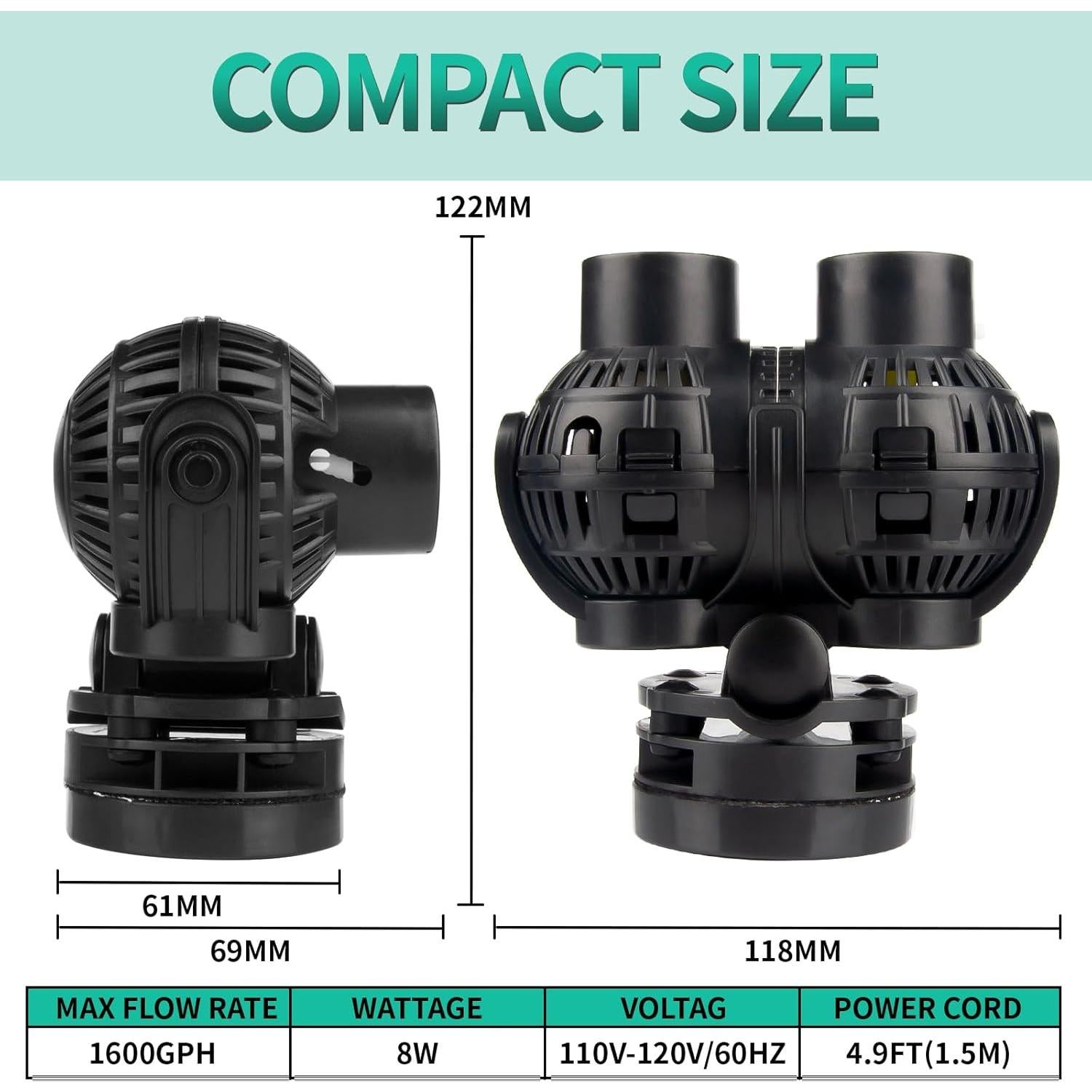Bomba de Circulación FREESEA 100,73 L/min Sumergible Negra