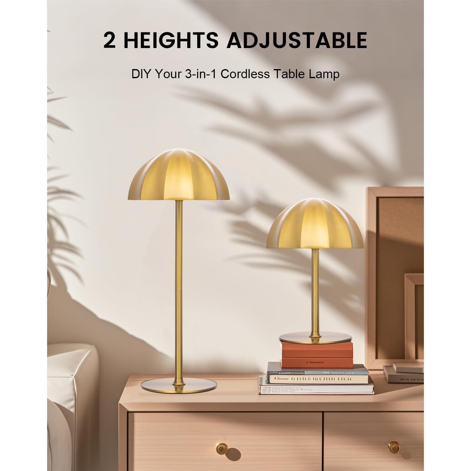 Lámpara de Mesa Recargable Moddeny Dorada 4000mAh IP54