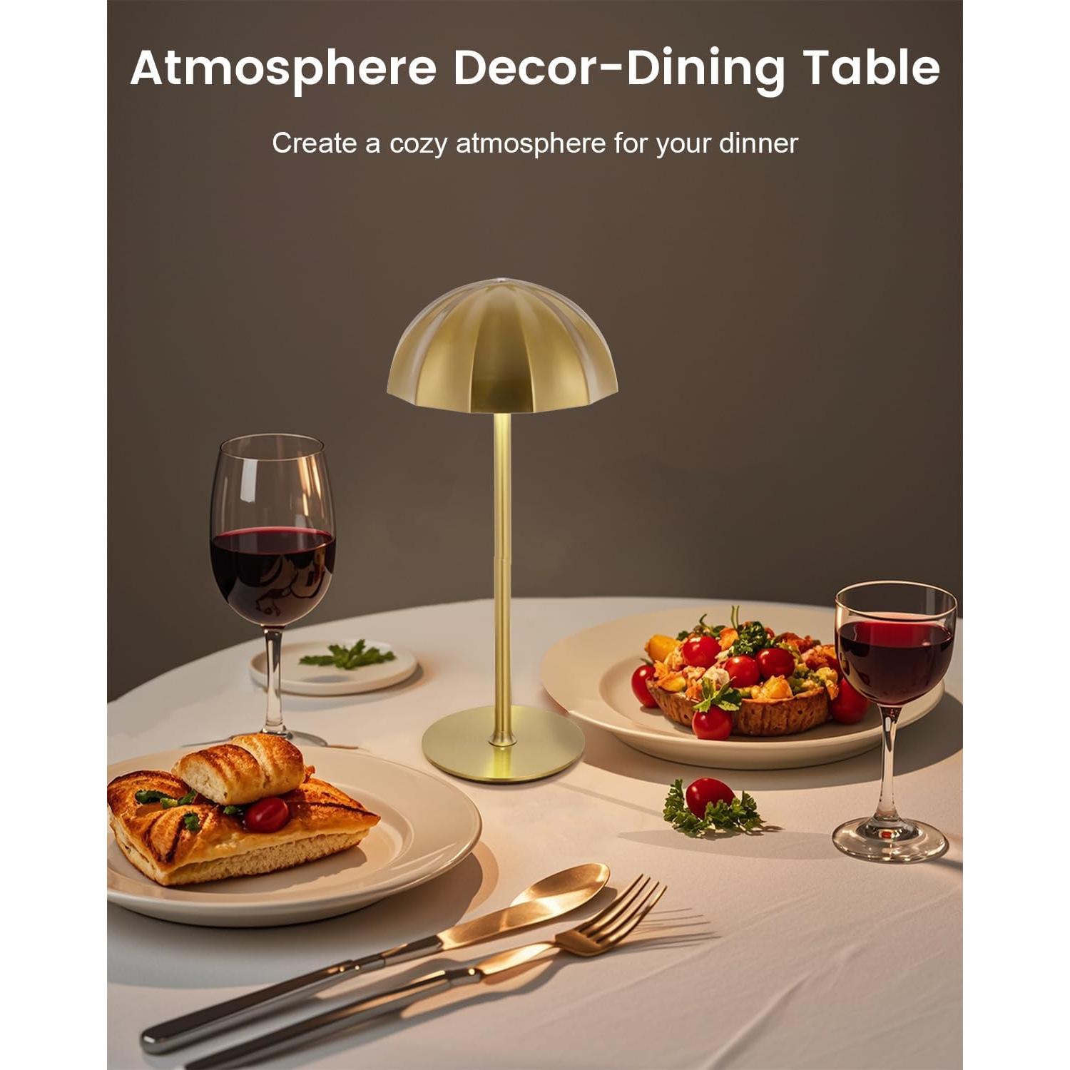 Lámpara de Mesa Recargable Moddeny Dorada 4000mAh IP54