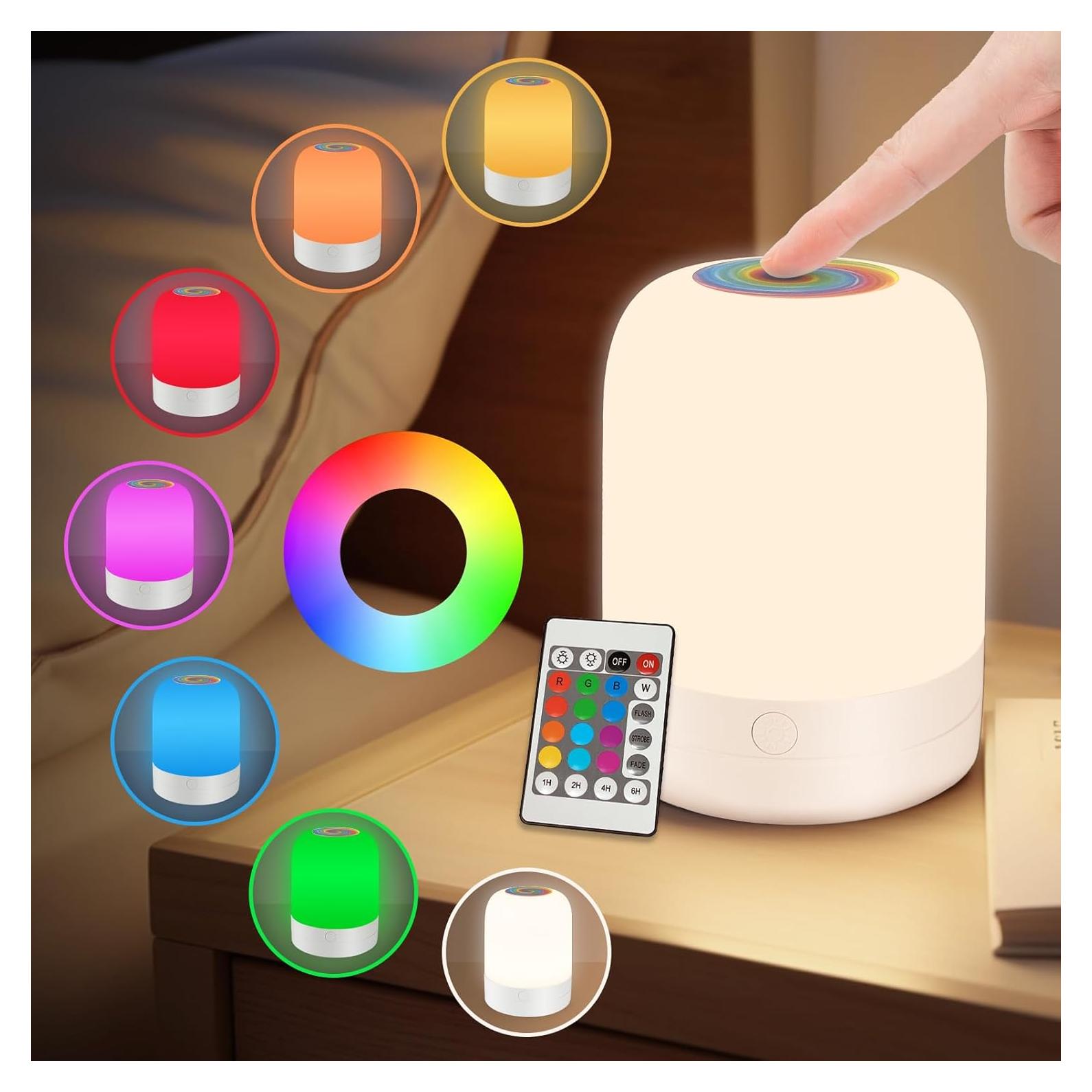 Luz Nocturna LED Deogos 13 Colores Regulable para Niños