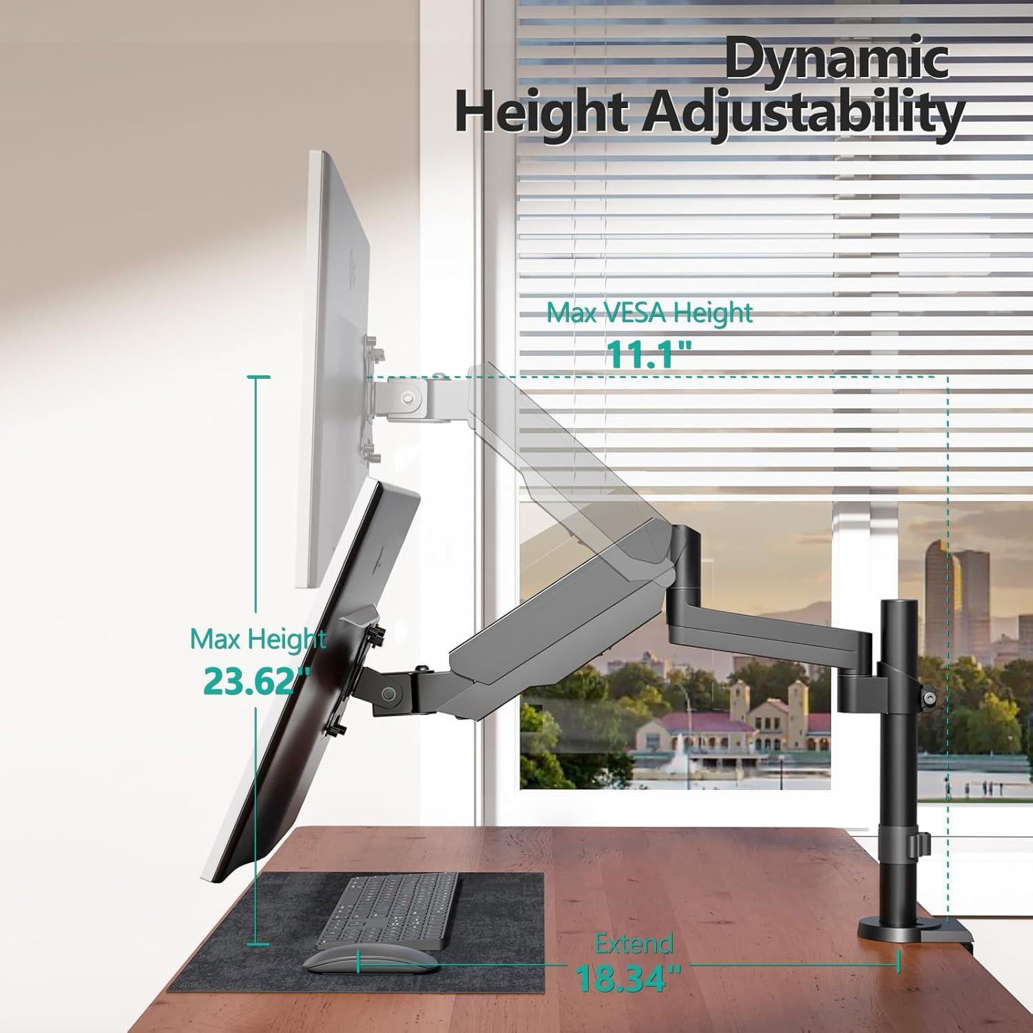 Soporte de Monitor WALI GSDM001 13-32" Ajustable Negro