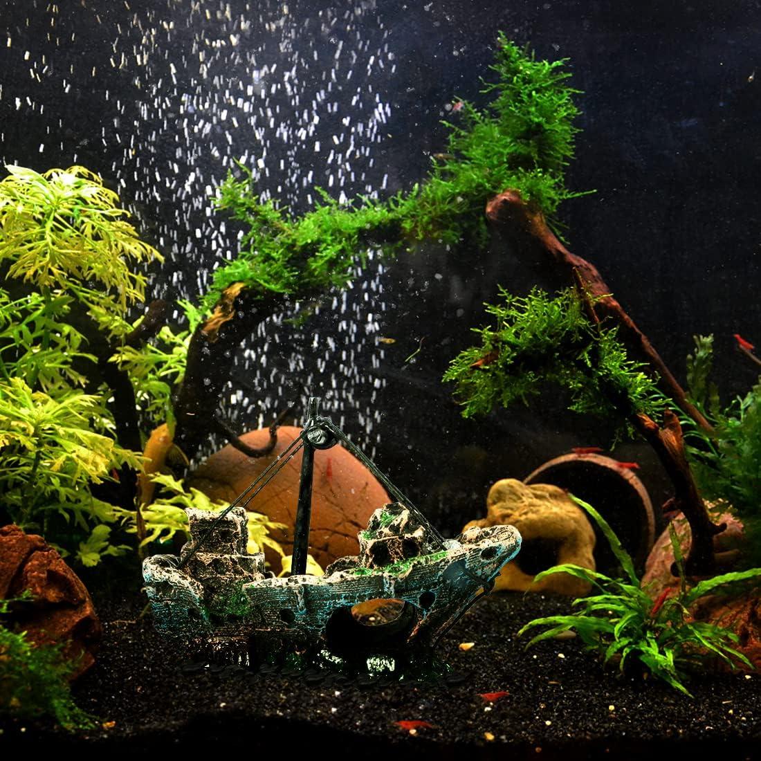 Decoración de Acuario JICAIGUANGBING Barco Hundido 12.7 cm