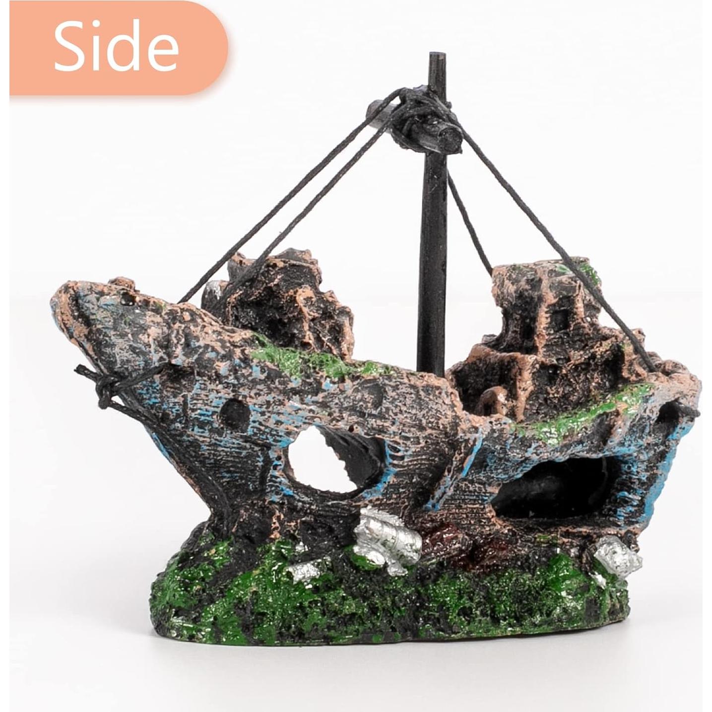 Decoración de Acuario JICAIGUANGBING Barco Hundido 12.7 cm