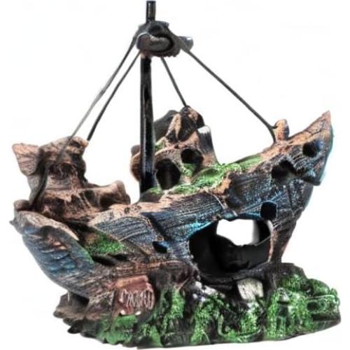 Decoración de Acuario JICAIGUANGBING Barco Hundido 12.7 cm