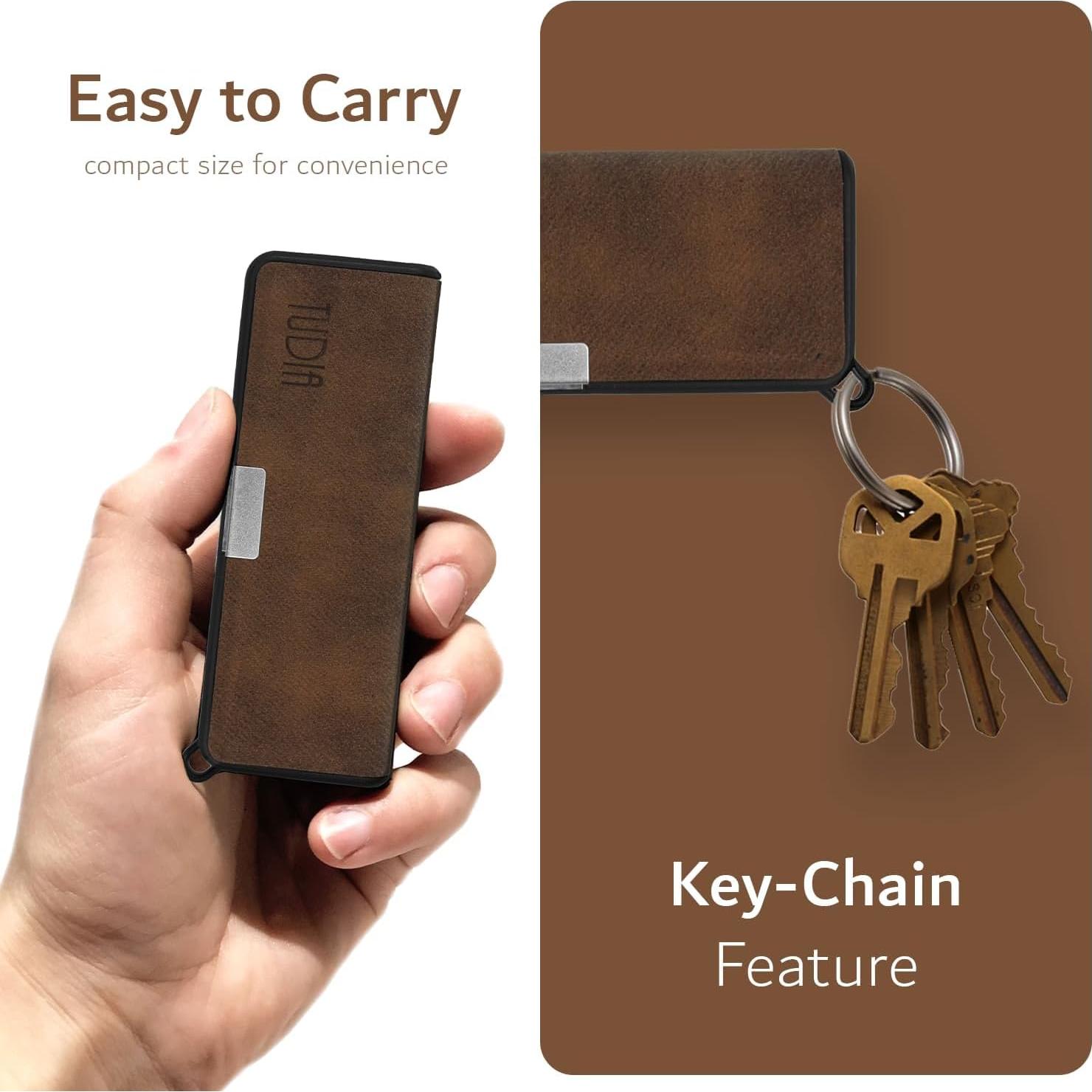 Funda de cuero TUDIA para KardiaMobile 6L, magnética