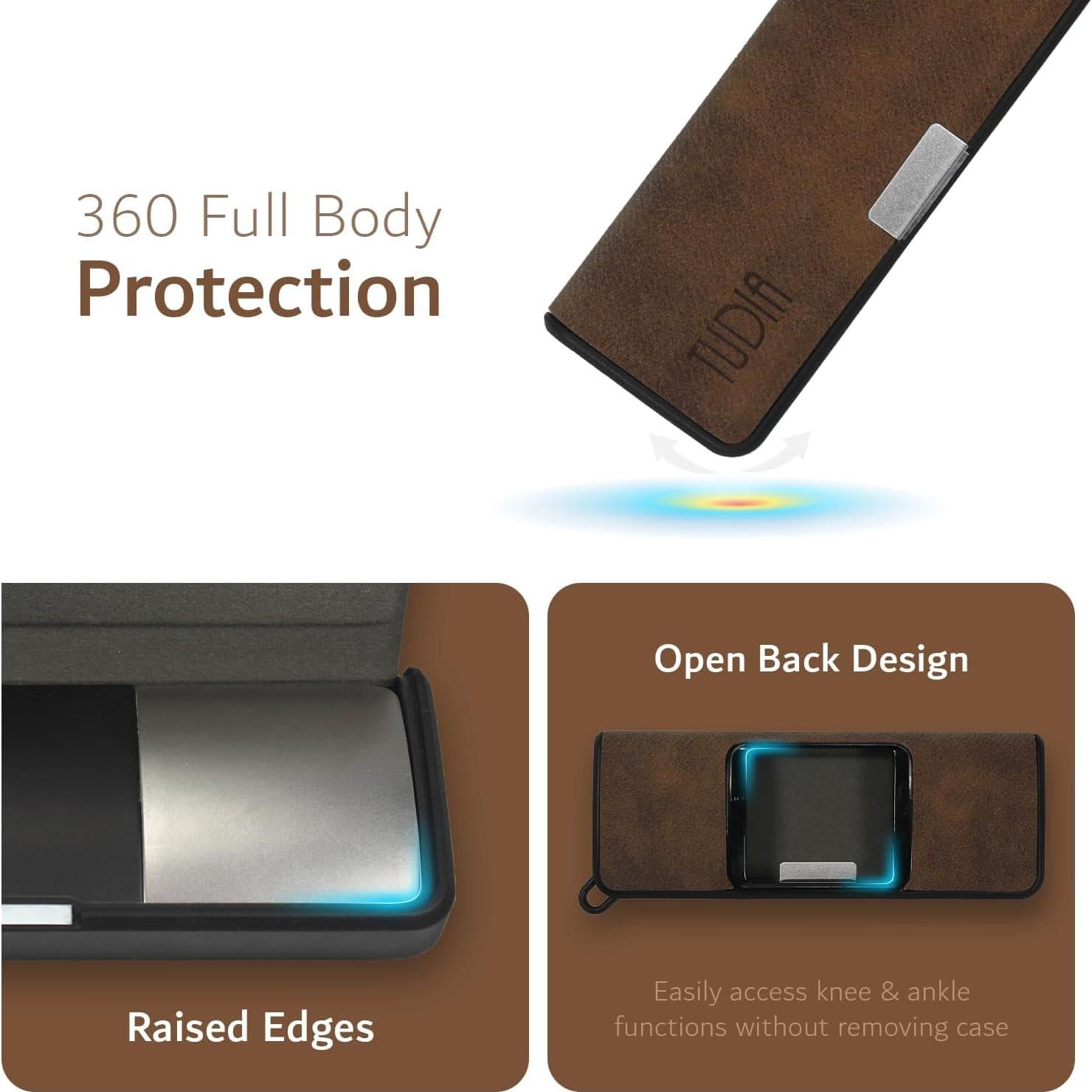 Funda de cuero TUDIA para KardiaMobile 6L, magnética